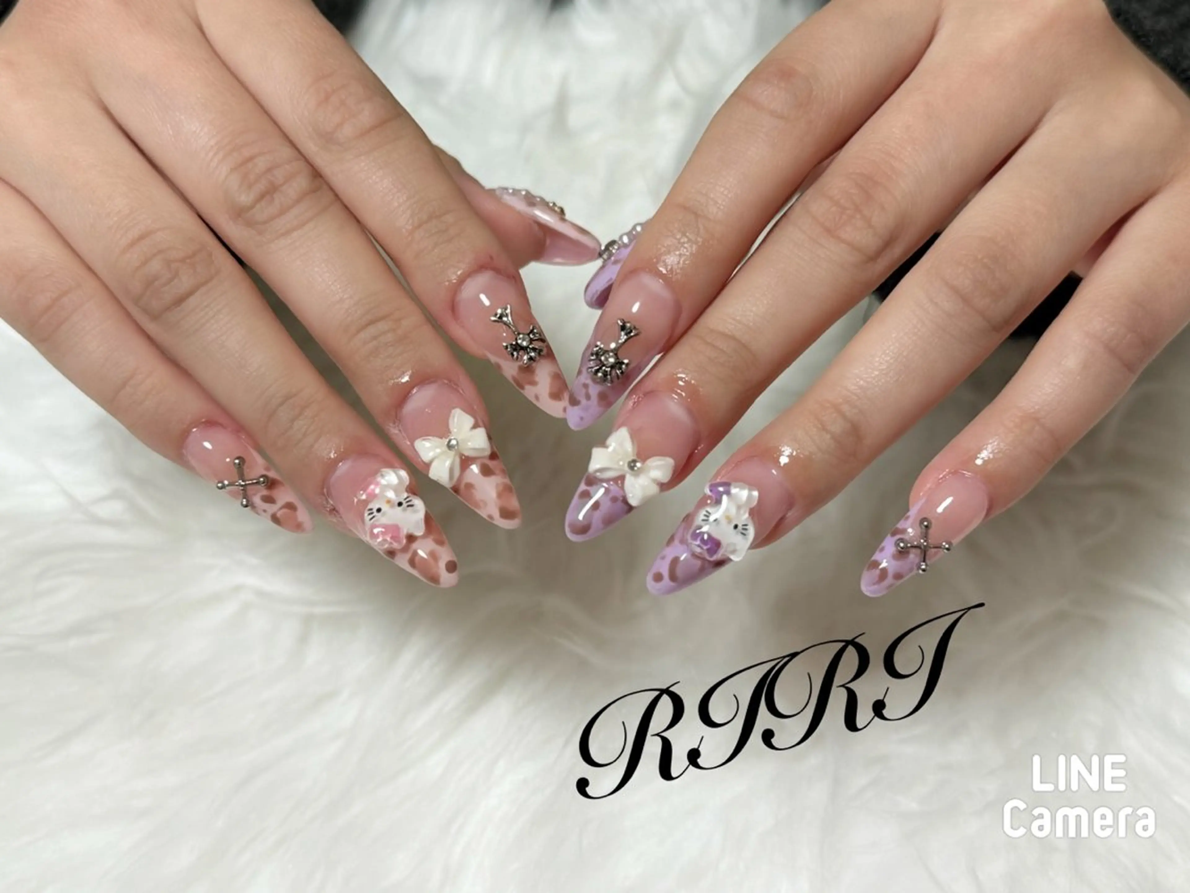 ネイル アニマル柄 成人式 ジェルネイル ロングネイル パステルネイル riri オーナーのネイルデザイン