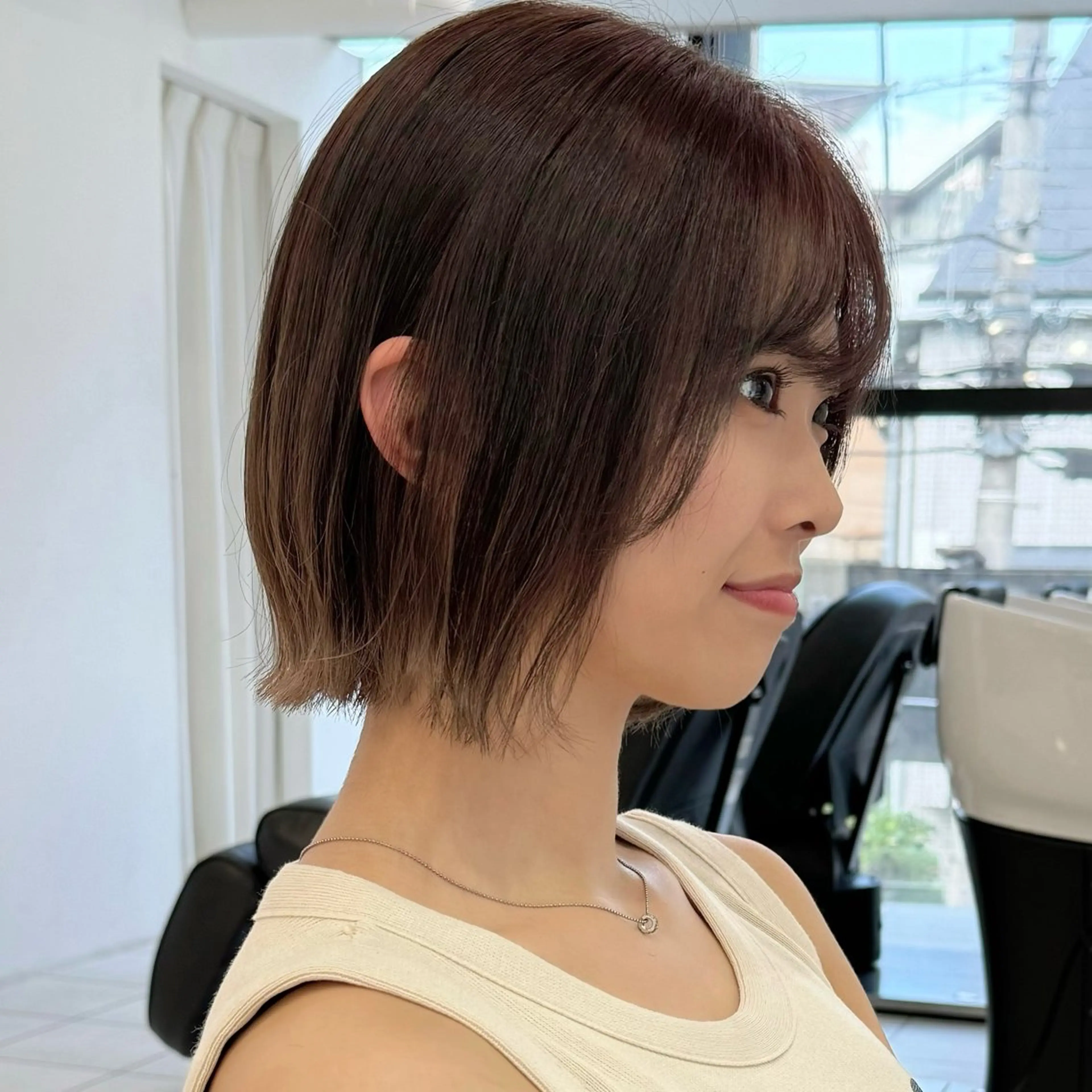 ショート カラー ボブ 髪質改善 似合わせカット 縮毛矯正 💎ボブ/似合わせの 達人/縮毛矯正/畔上のヘアスタイル