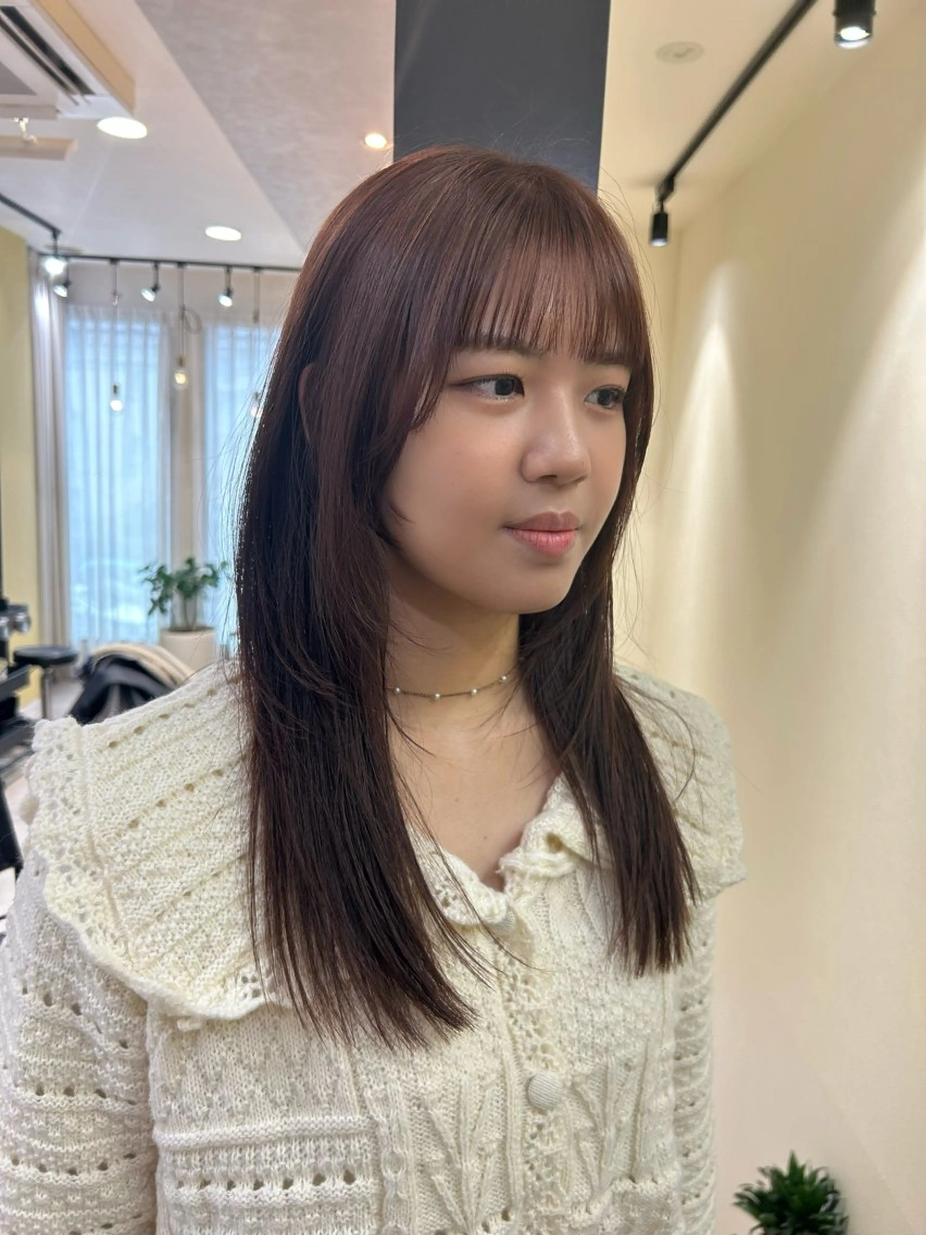 ロング カラー ブラウンカラー レッドカラー レッドブラウン カット ヘアカラー トリートメント hub hair 透明感/レイヤーのヘアスタイル