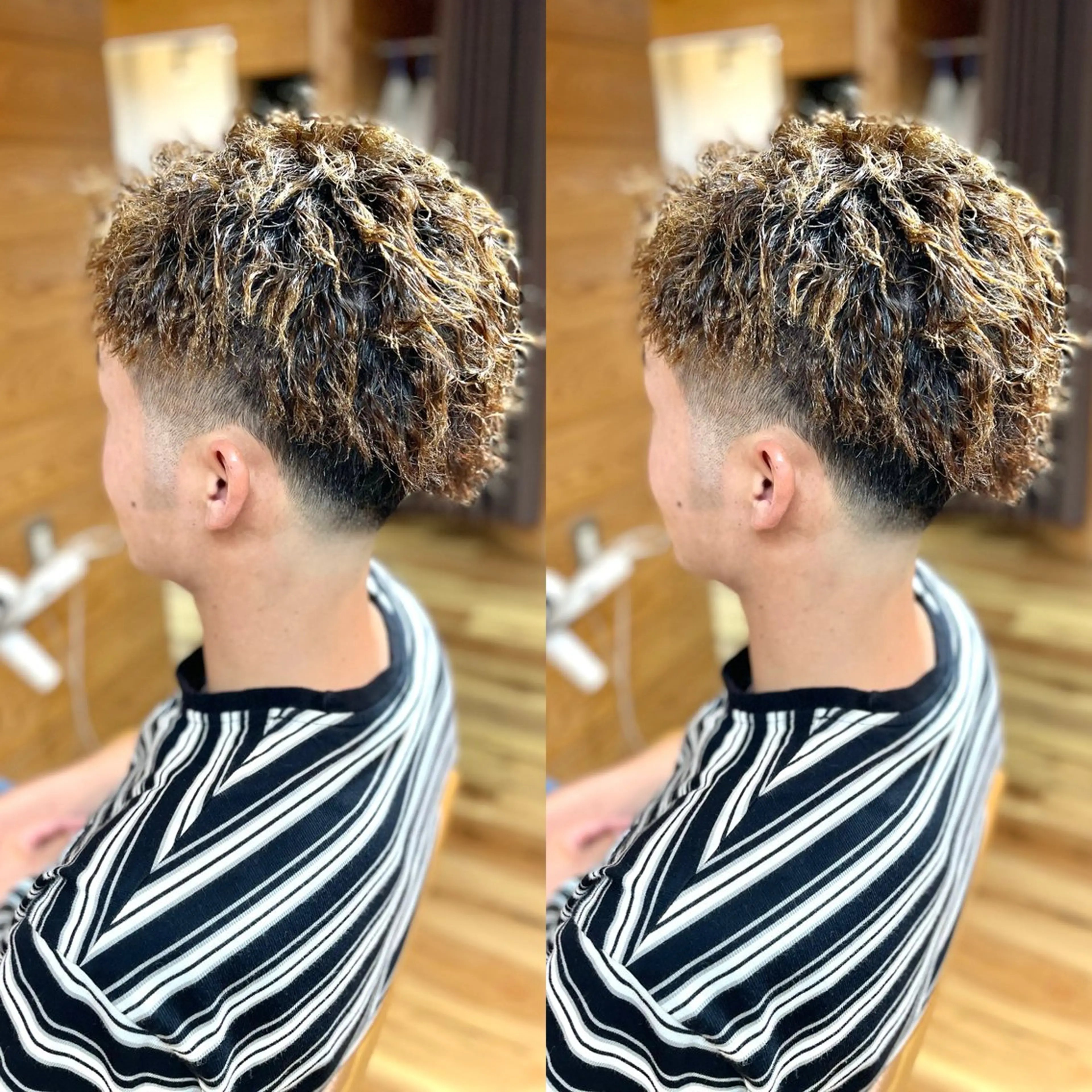 パーマ メンズ フェードカット スキンフェード 大澤 未夢のヘアスタイル