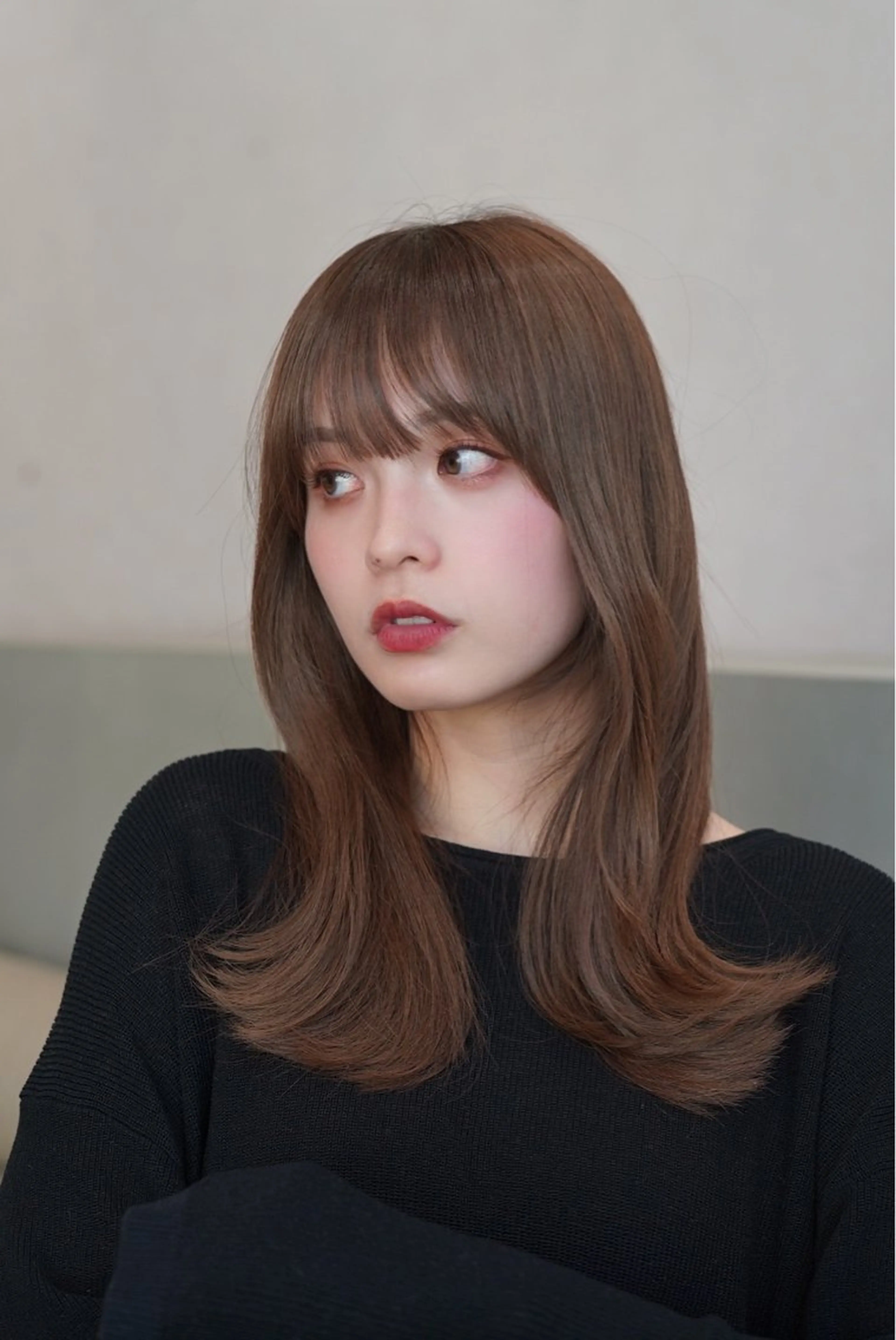 ミディアム 髪質改善 縮毛矯正 レイヤーカット/ くびれヘア佐藤大空のヘアスタイル