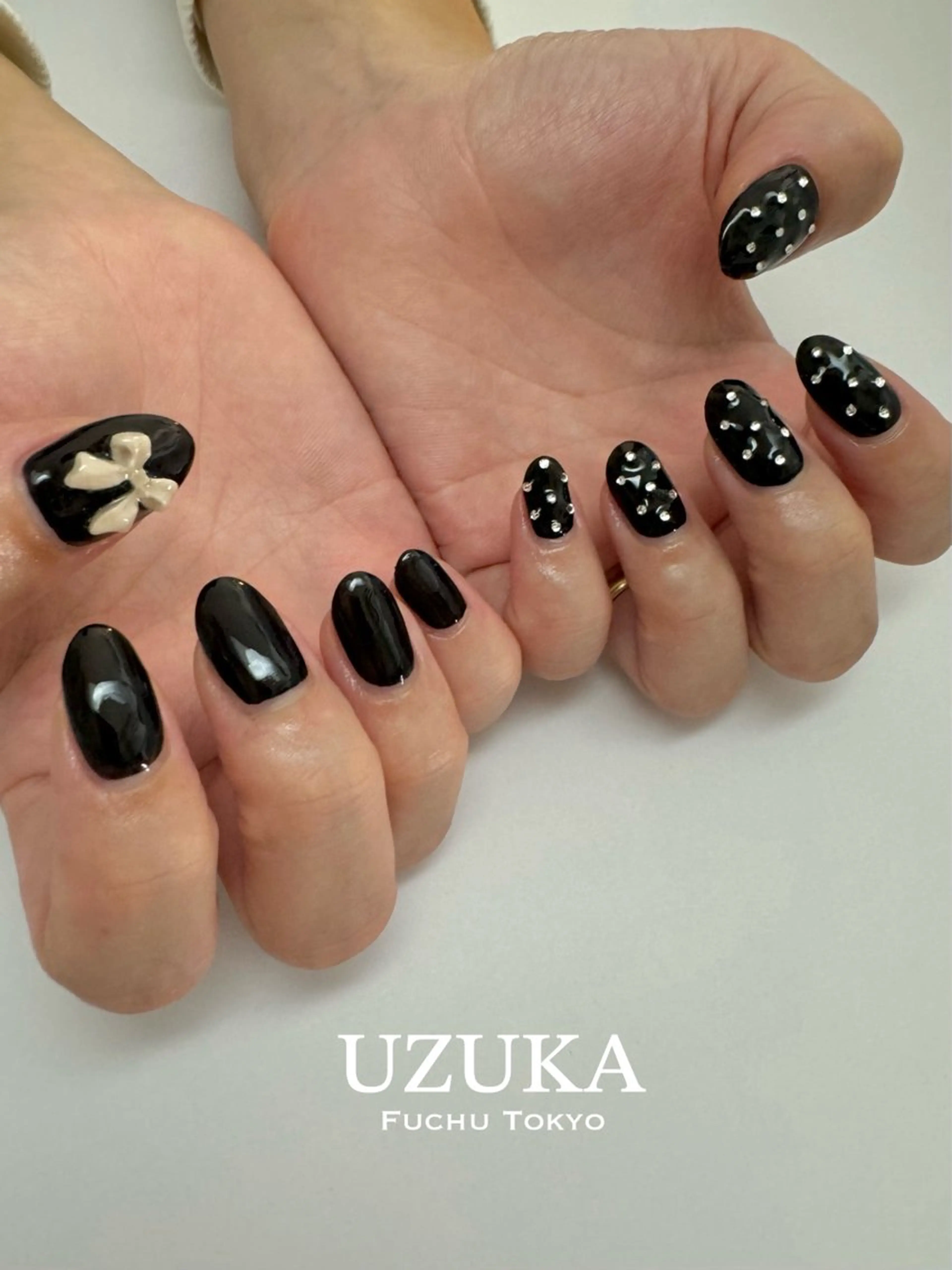 ネイル リボン シンプルネイル 【 enn 】 Uzuka Yukaのネイルデザイン