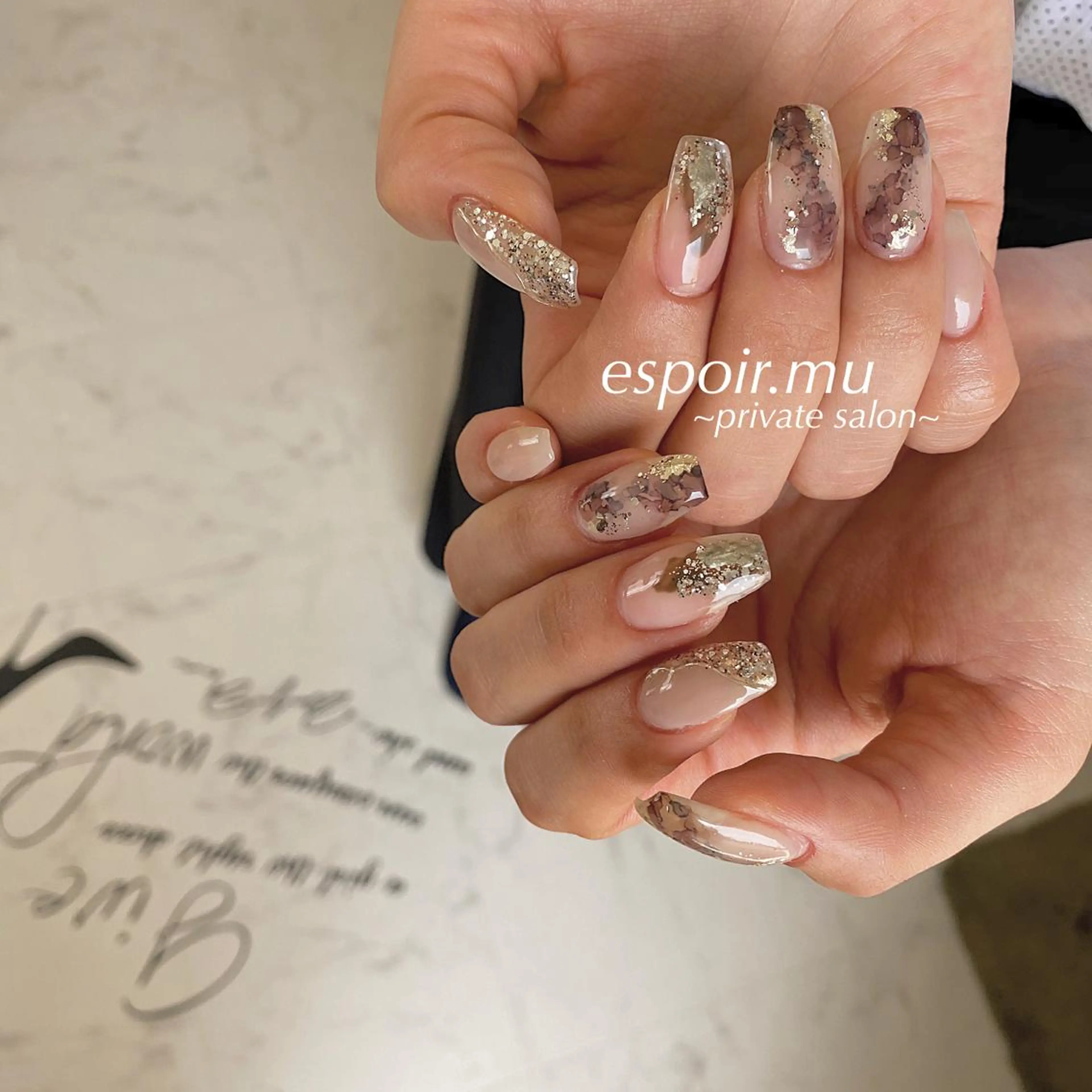 ロング ネイル espoir. muのネイルデザイン