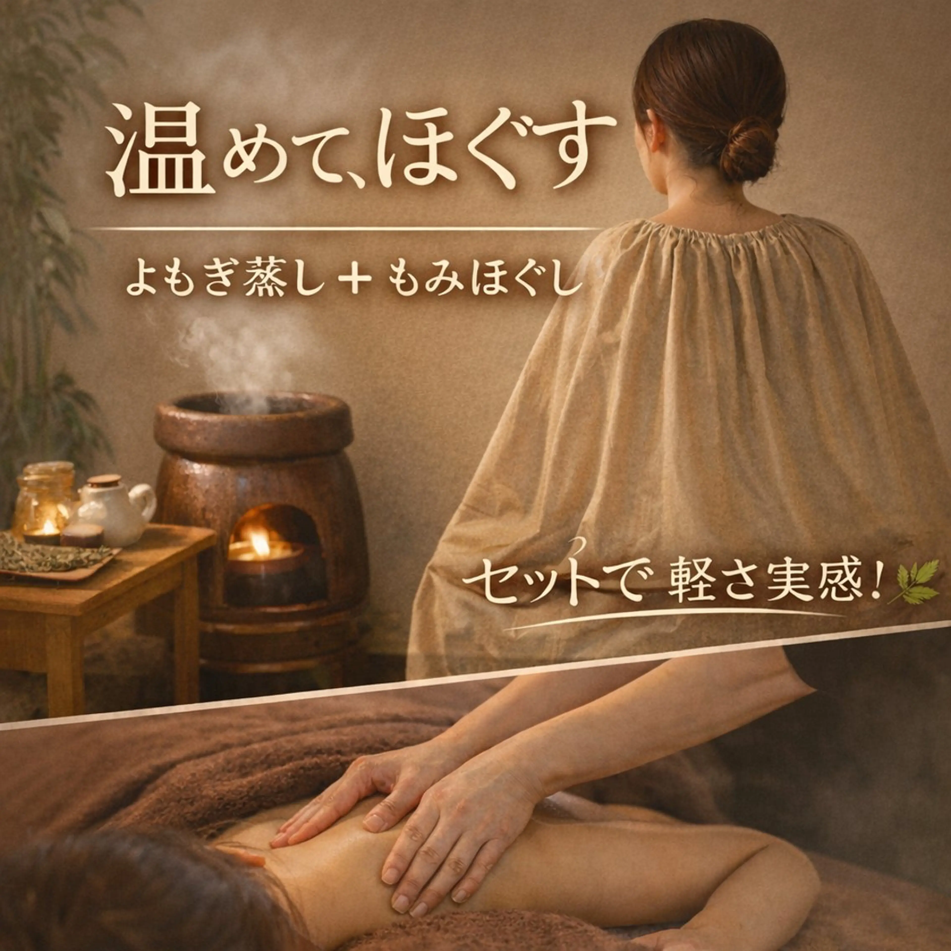 おかま直伝よもぎ蒸し®＋もみほぐし45分の写真