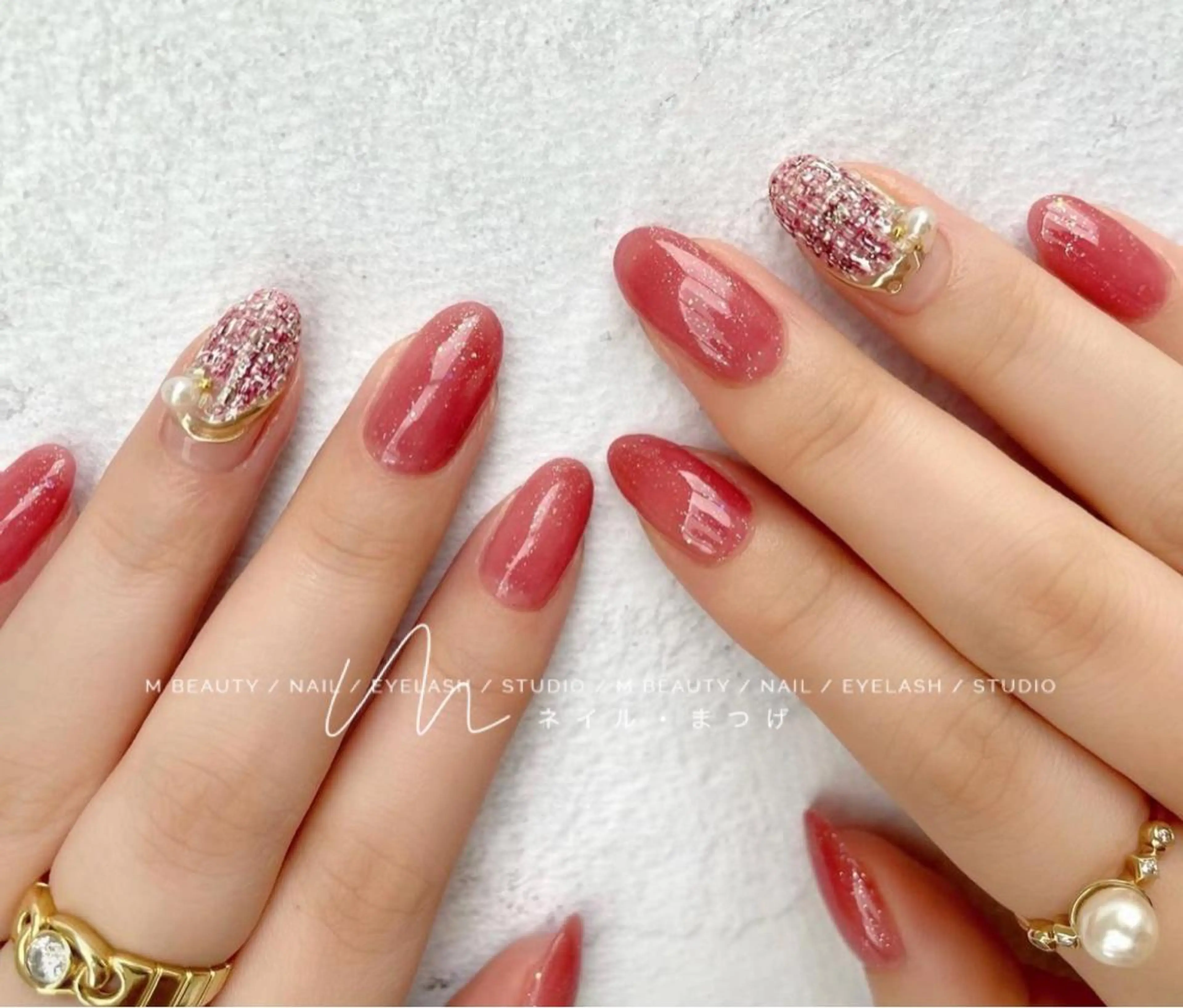 ネイル ハンドネイル M🌷nail 長さだし専門店のネイルデザイン