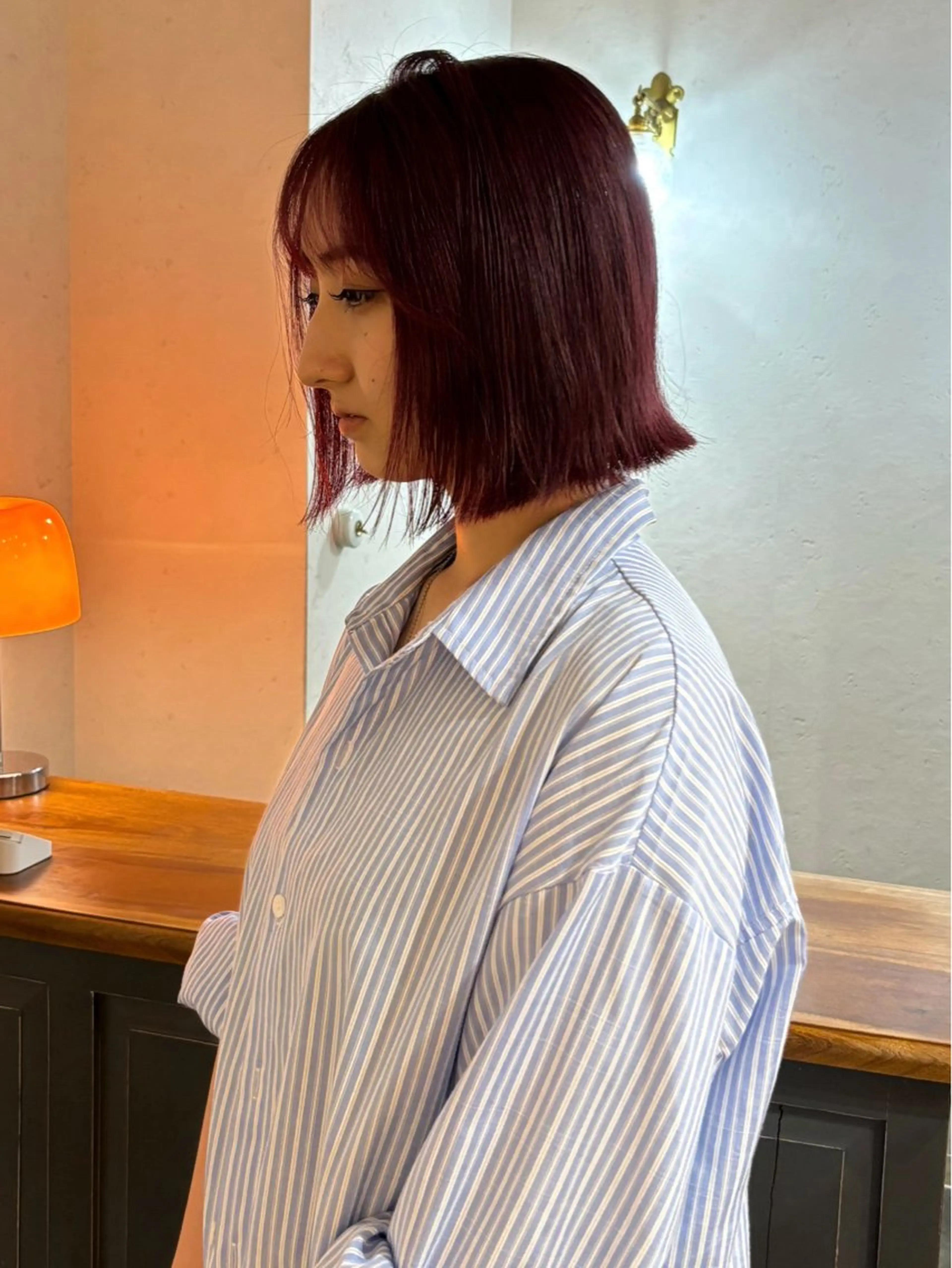 ショート カラー ブラウンカラー レッドカラー レッドブラウン ボブ 林　蓮／レイヤー /透明感カラーのヘアスタイル