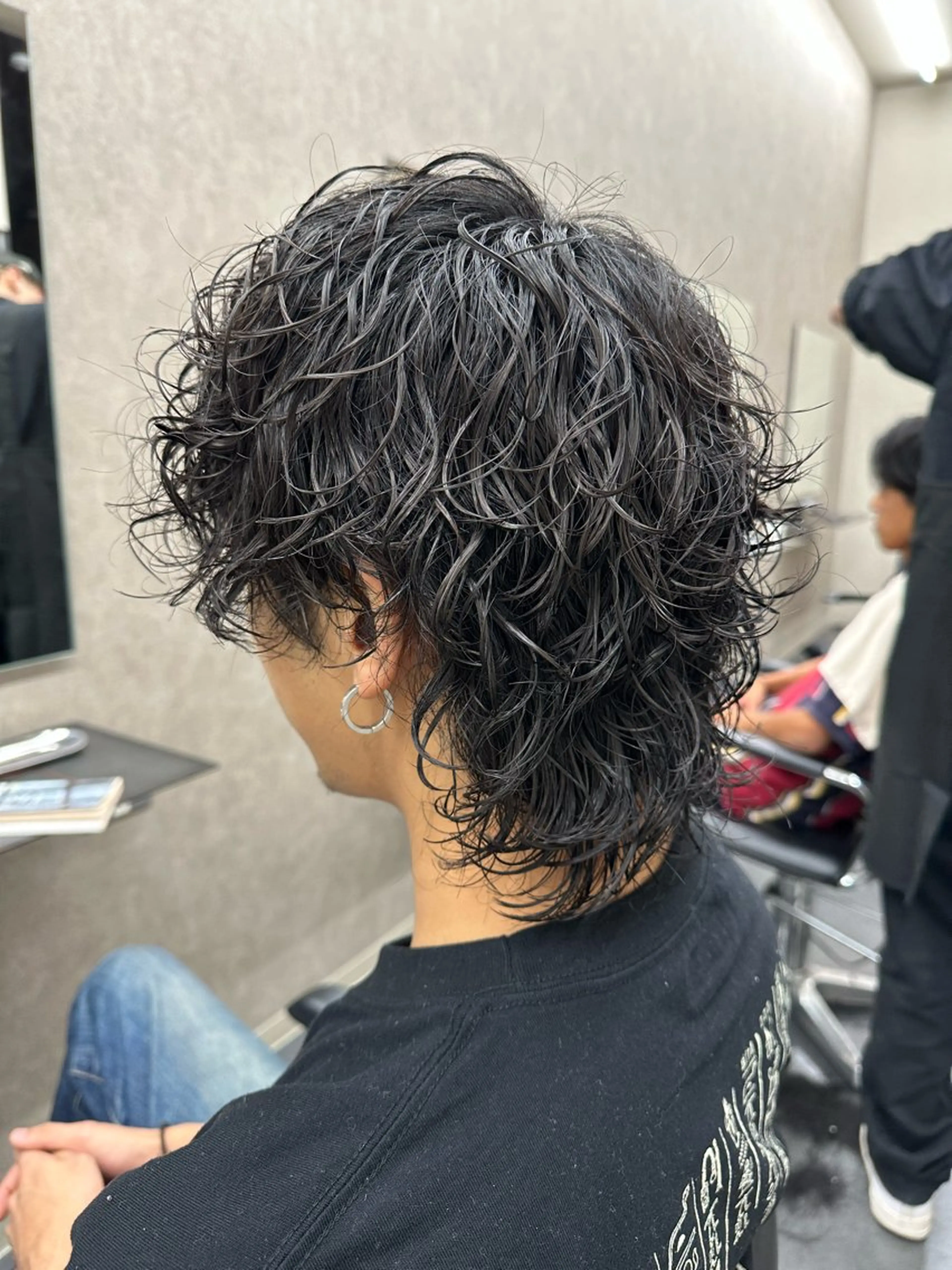 メンズ メンズパーマ メンズウルフカット ウルフカット カット パーマ 福田 拓人のヘアスタイル