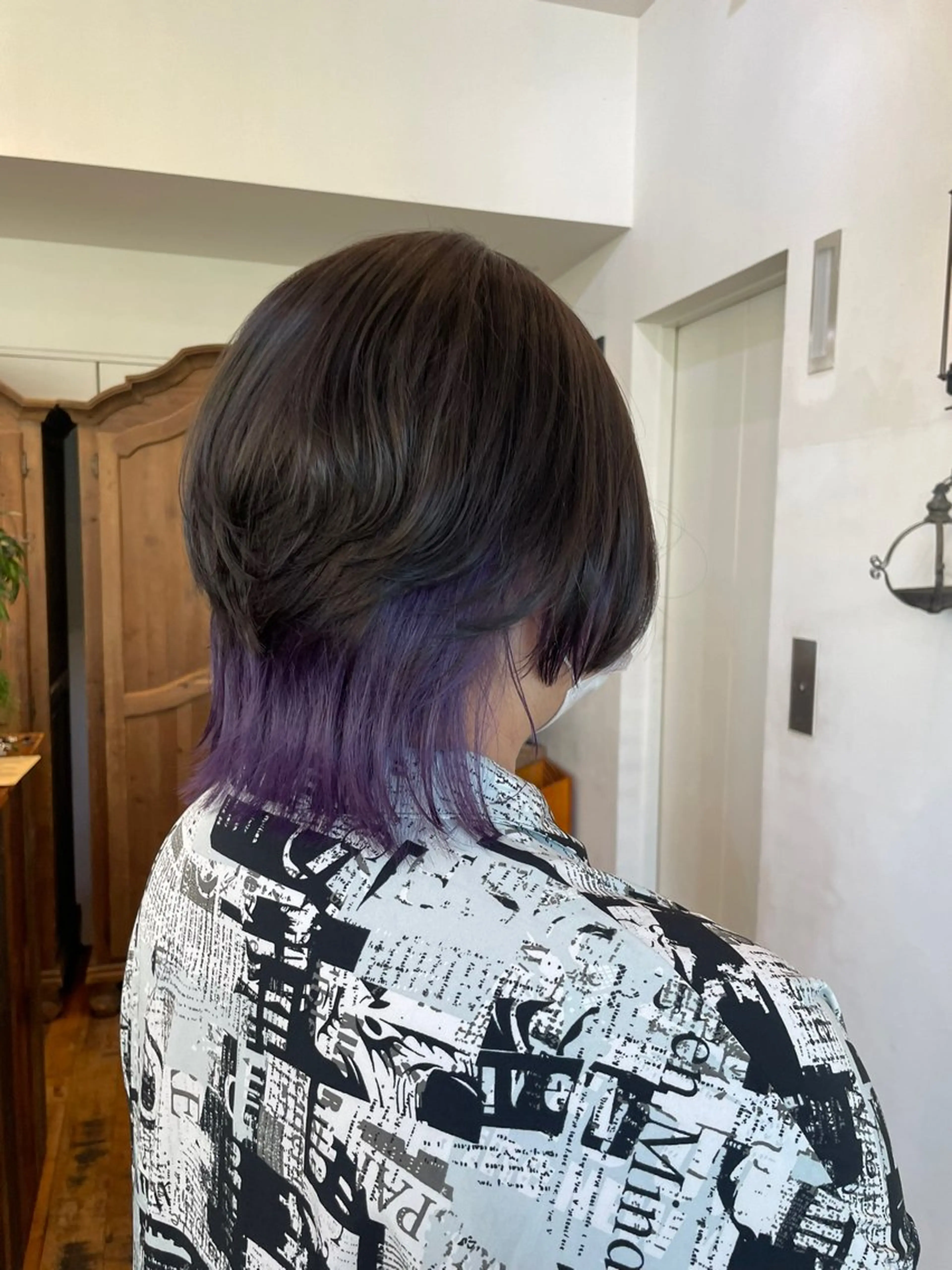 ミディアム カラー ブリーチ ラベンダーカラー 似合わせカット‪// 鶴我万唯華のヘアスタイル