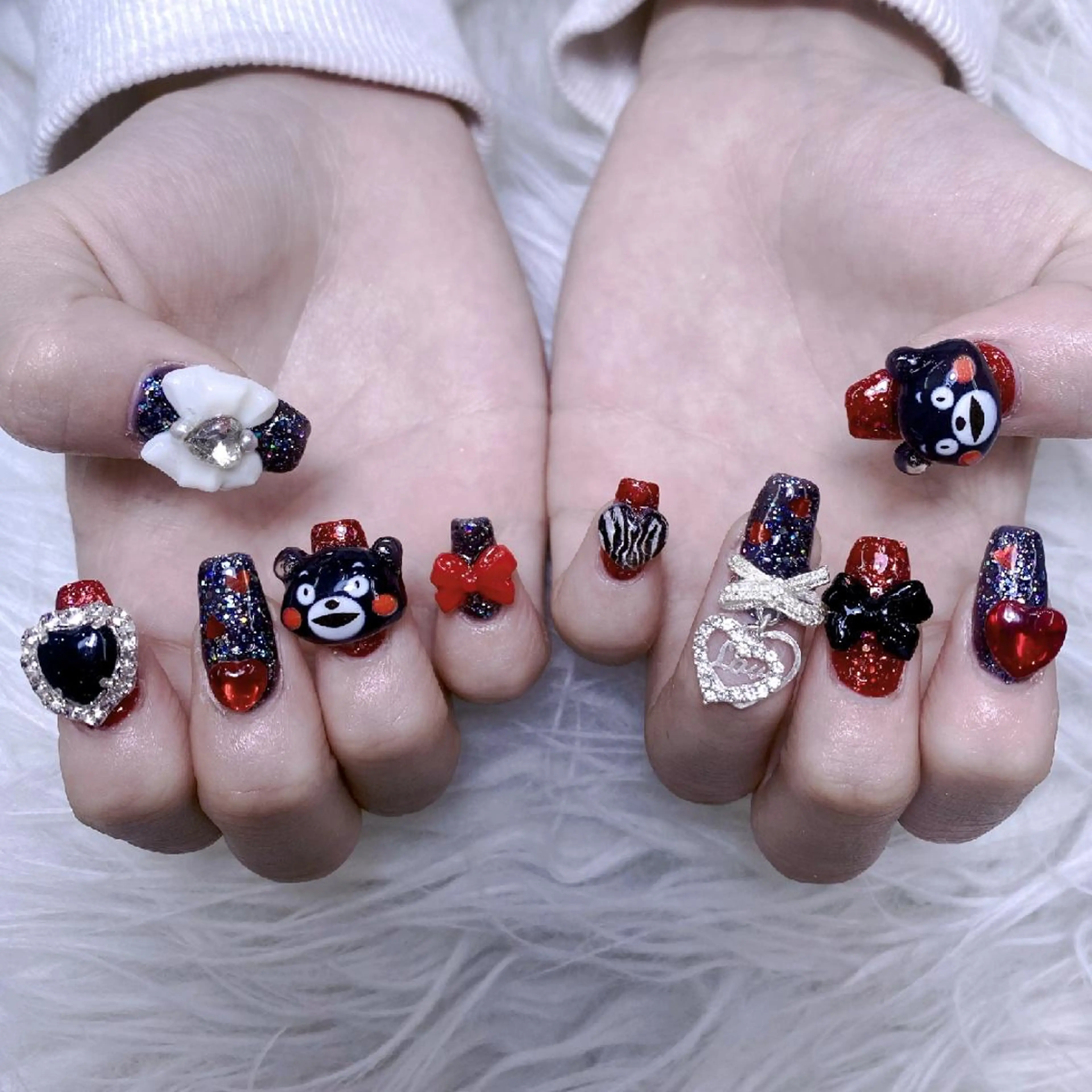 ネイル オーロラネイル フレンチネイル ハート 韓国ネイル ミラーネイル NailPrincess所属・princess スカルプ専門店のネイルデザイン