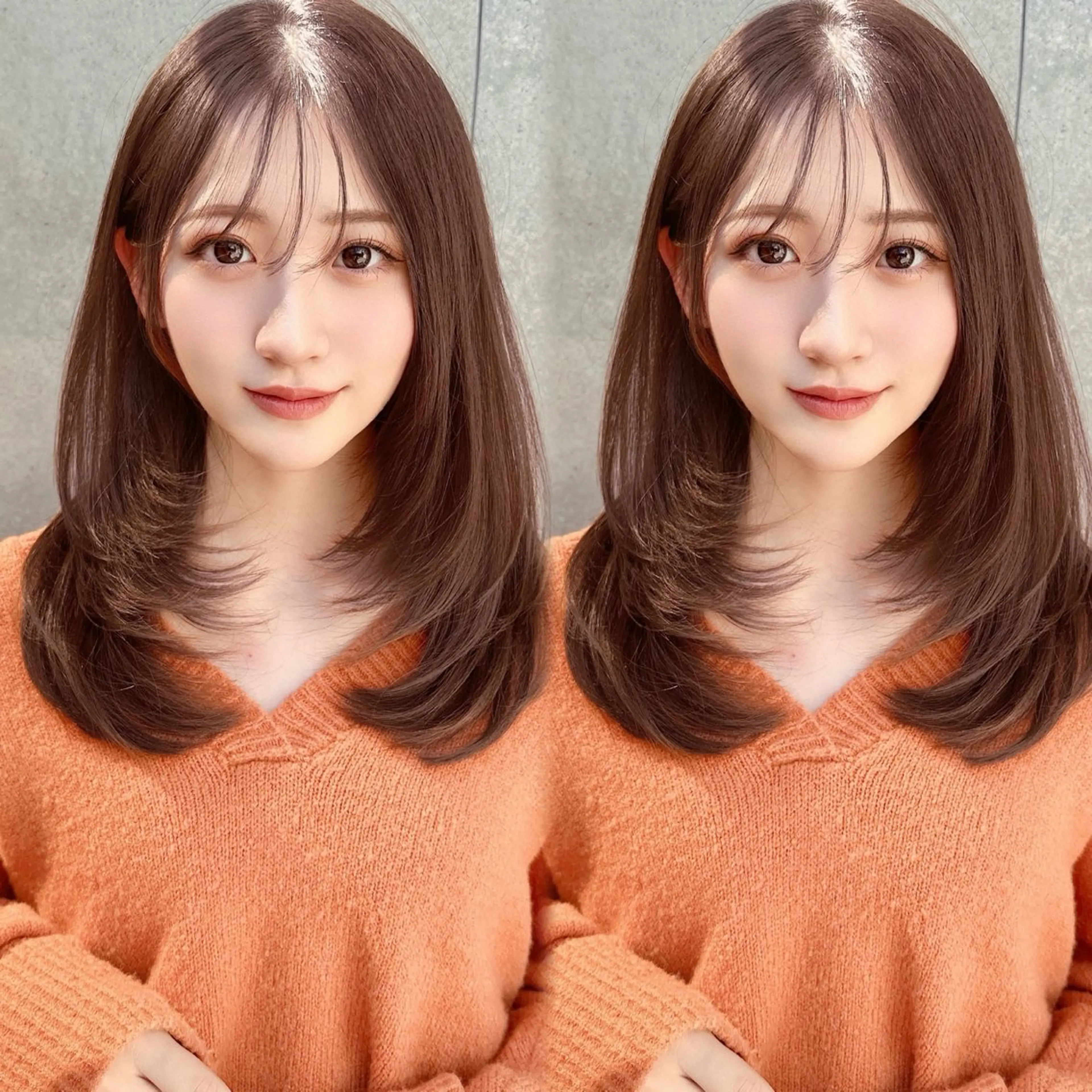 セミロング カラー カット ヘアカラー トリートメント レイヤー❣️縮毛矯正 川村利幸のヘアスタイル