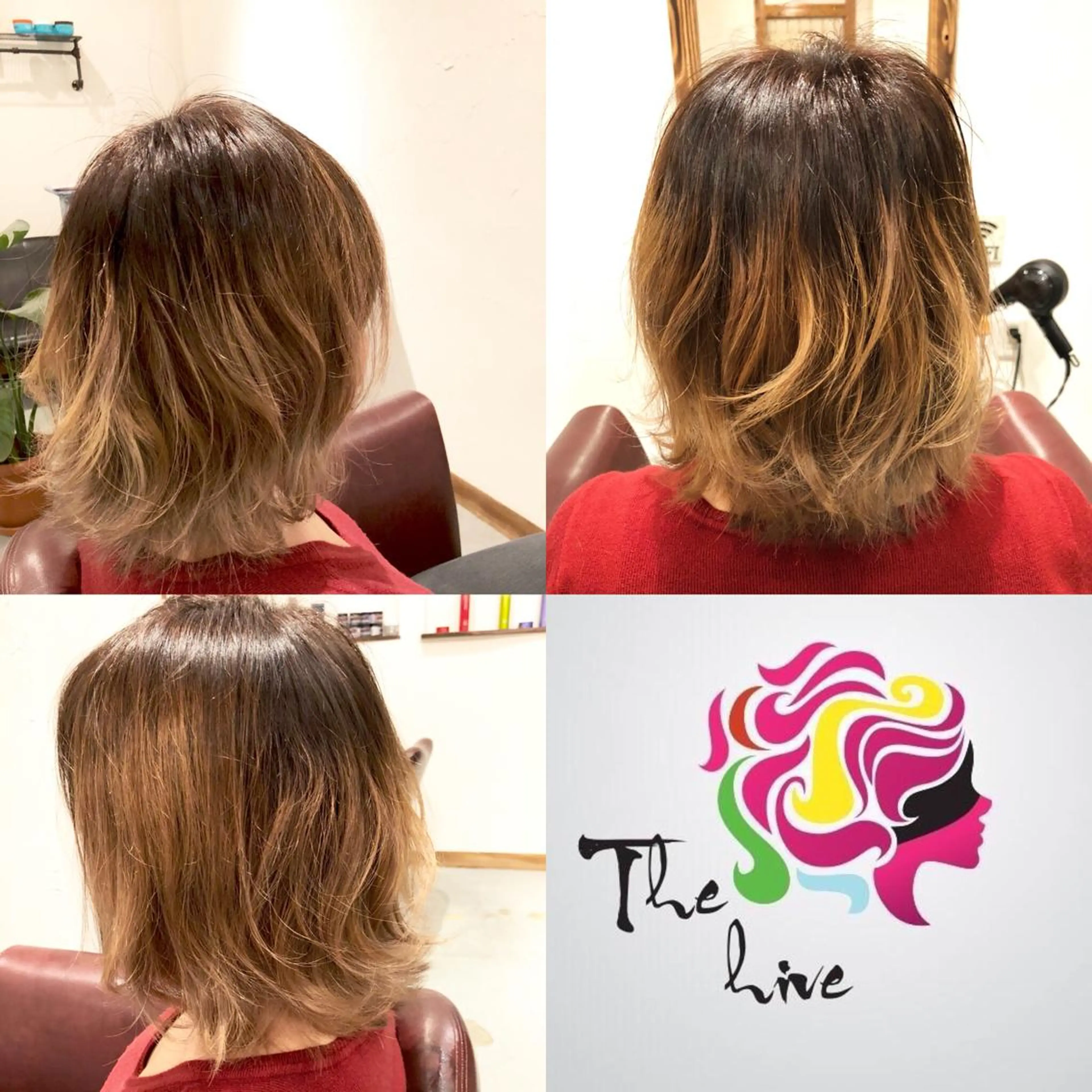 ミディアム カラー カット ヘアカラー Hair salon The  hiveのヘアスタイル