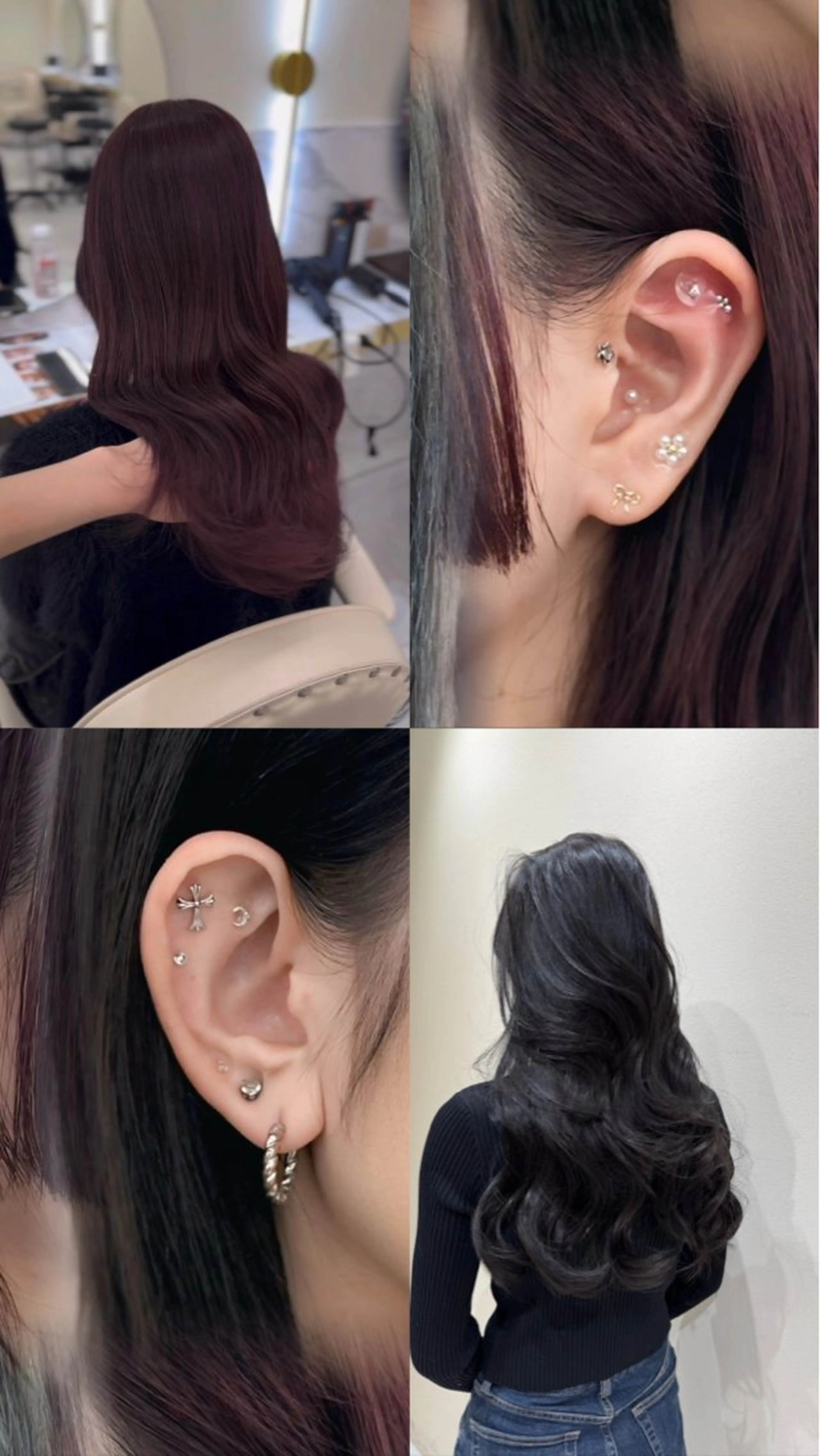 🫧　🤍ワンカラー　+     耳ツボjewelry💎　10パーツ(片耳５つ)🤍の写真