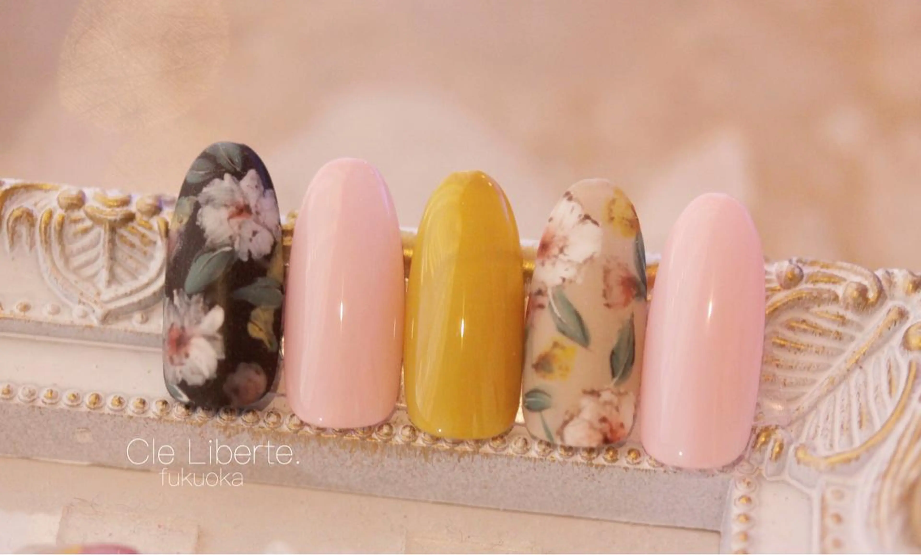 ネイル アートネイル マットネイル 春ネイル Elio所属・Elio 国泰寺のネイルデザイン