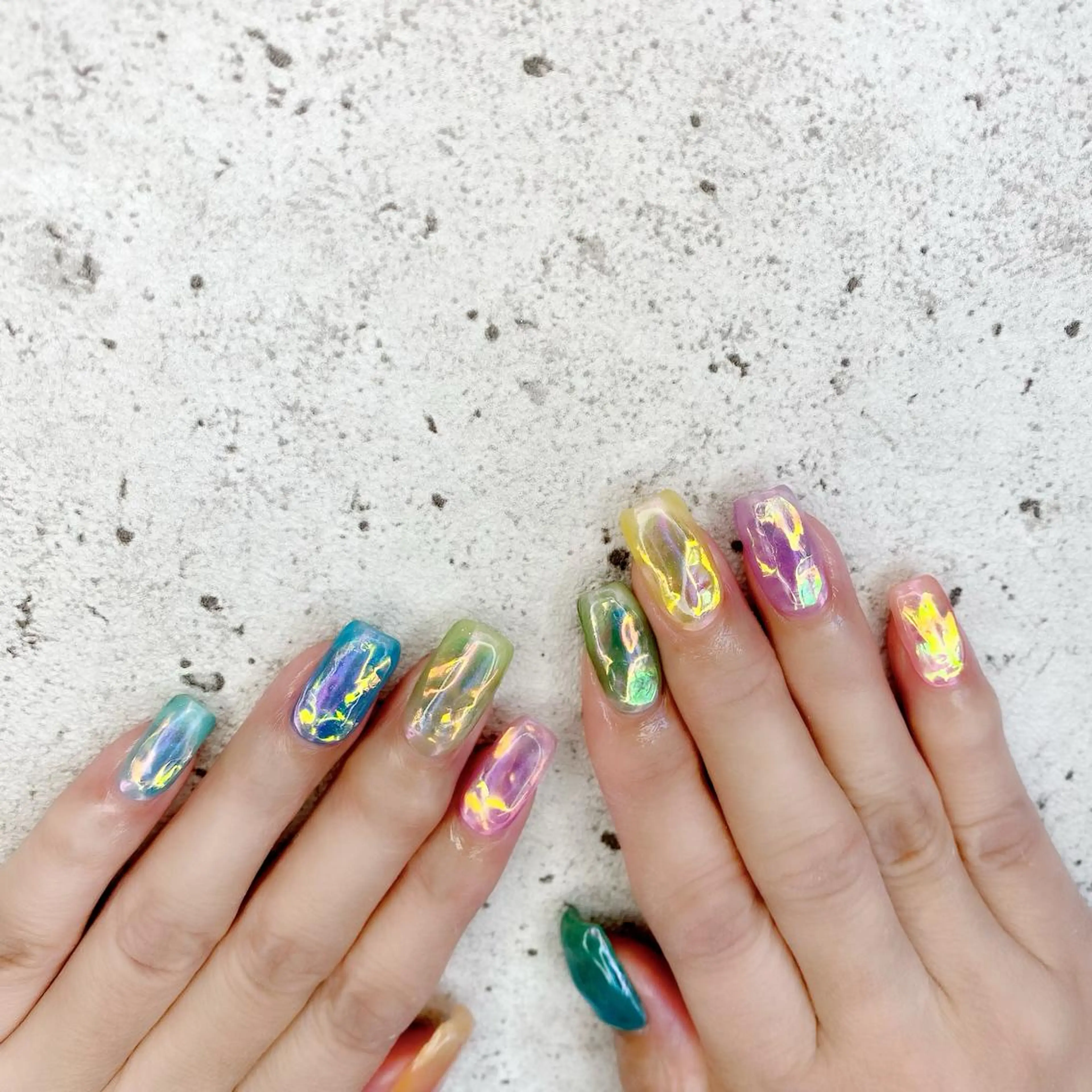 ロング カラー パーマ ヘアアレンジ メンズ キッズ ネイル マツエク・マツパ メンズ韓国風 韓国風マツエク 韓国風ヘア オーロラネイル 氷ネイル・うるうるネイル Salon Ｋのネイルデザイン