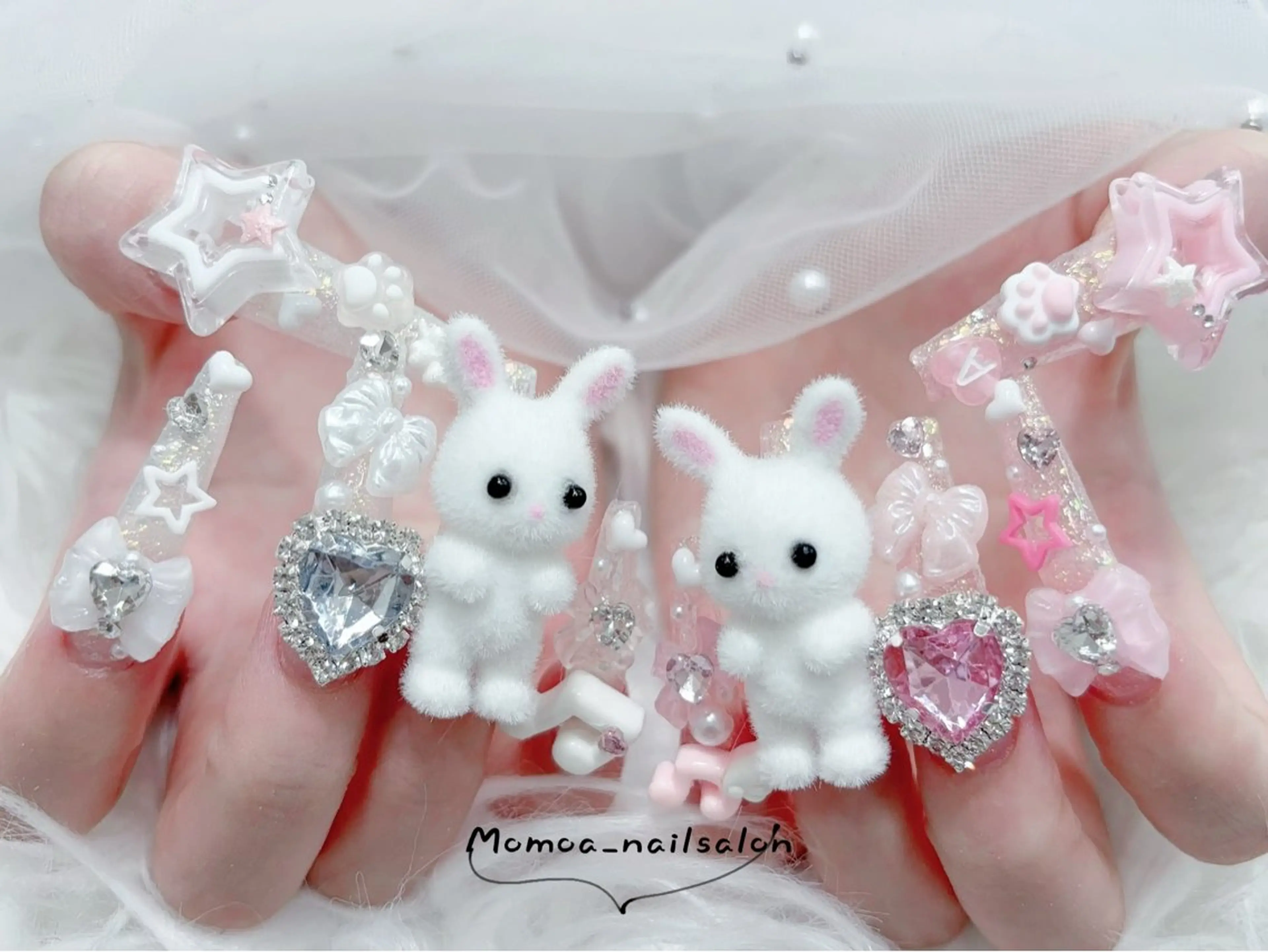 ネイル ハロウィン キラキラネイル 韓国ネイル スカルプネイル ハンドネイル MoMoA Nail ネイル長さ出し専門店のネイルデザイン