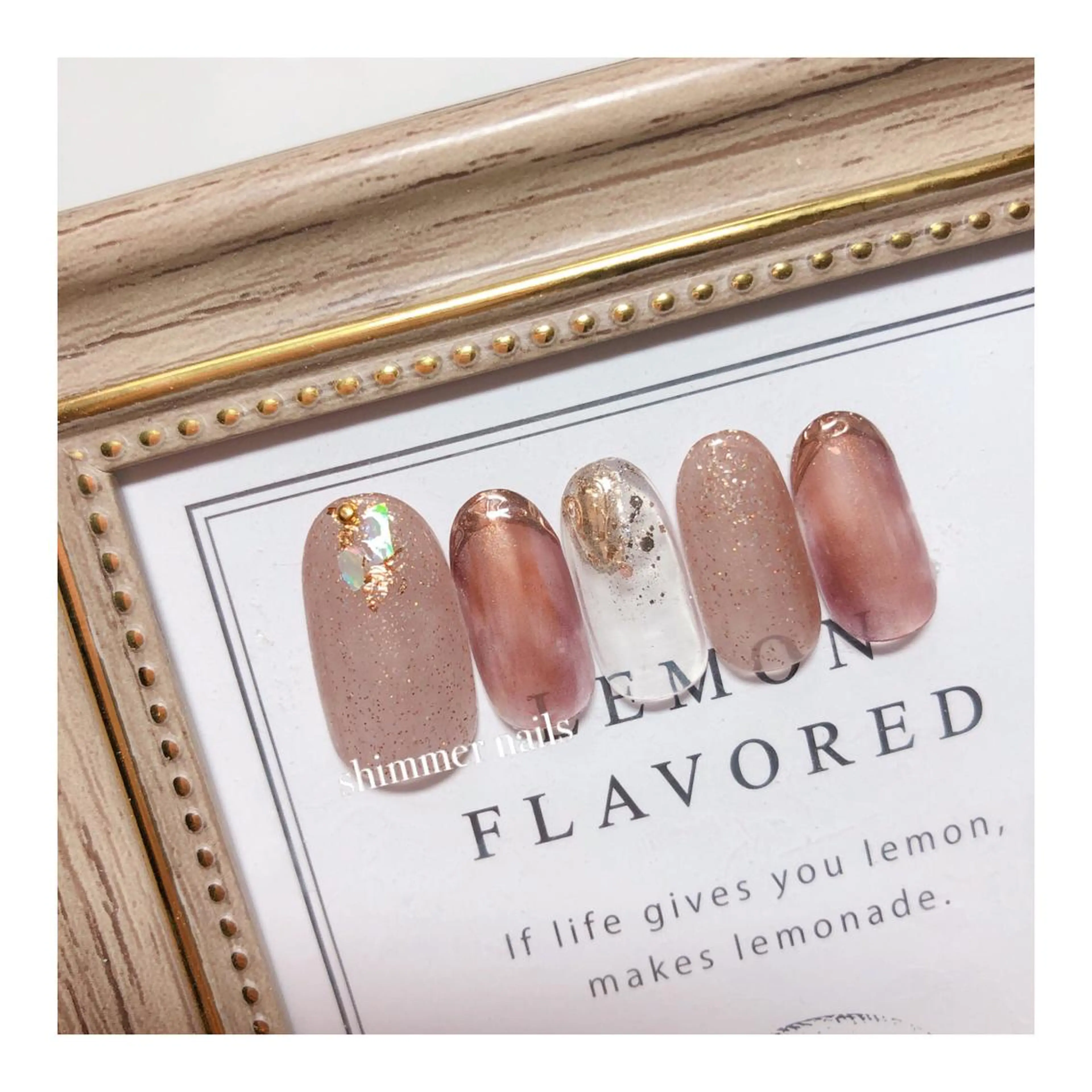 ネイル ブラウン shimmer nailsのネイルデザイン