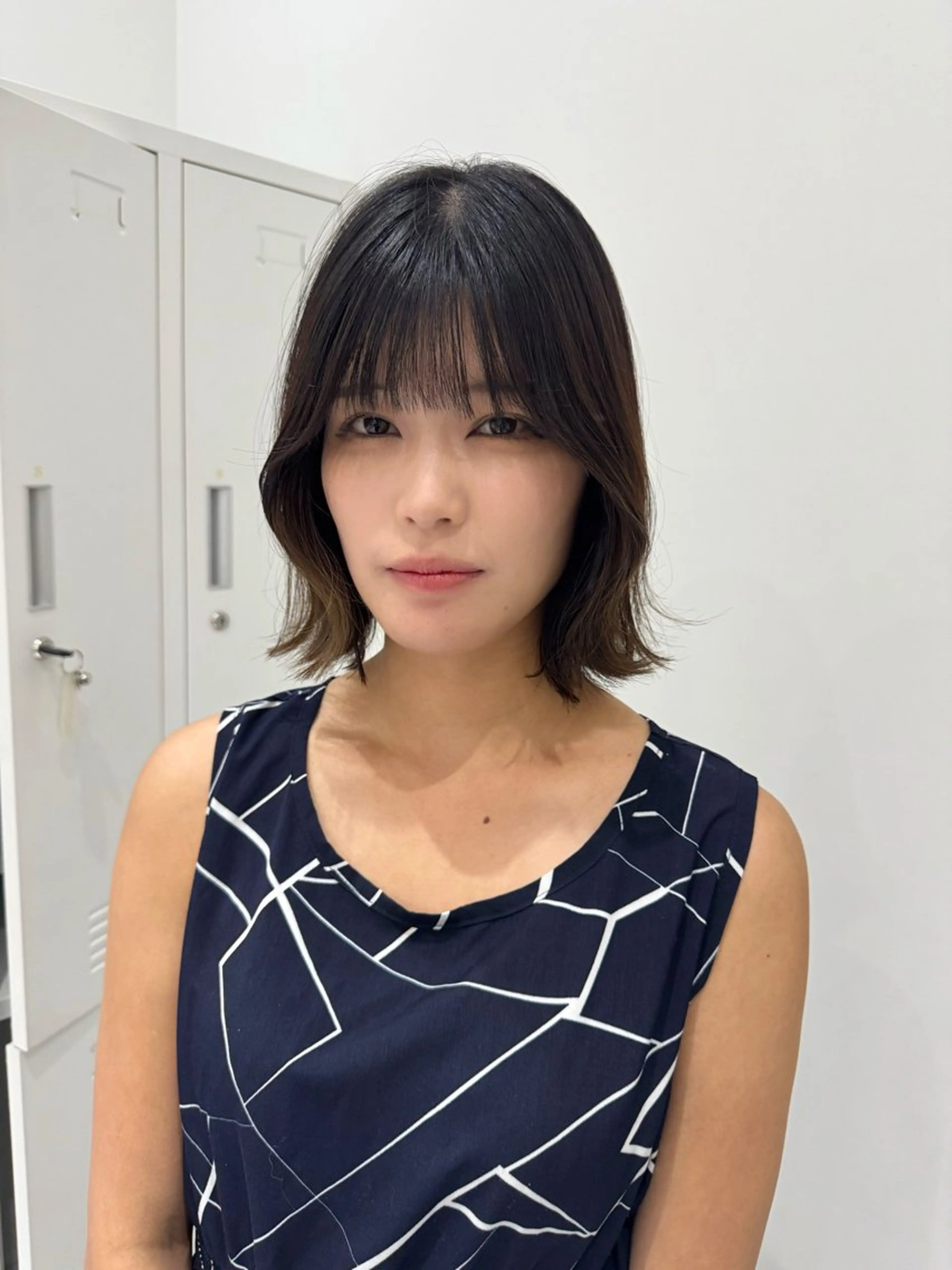 ミディアム ボブ 似合わせカット カット トリートメント 透明感カラー ボブ ミディアム 齊木勇人のヘアスタイル