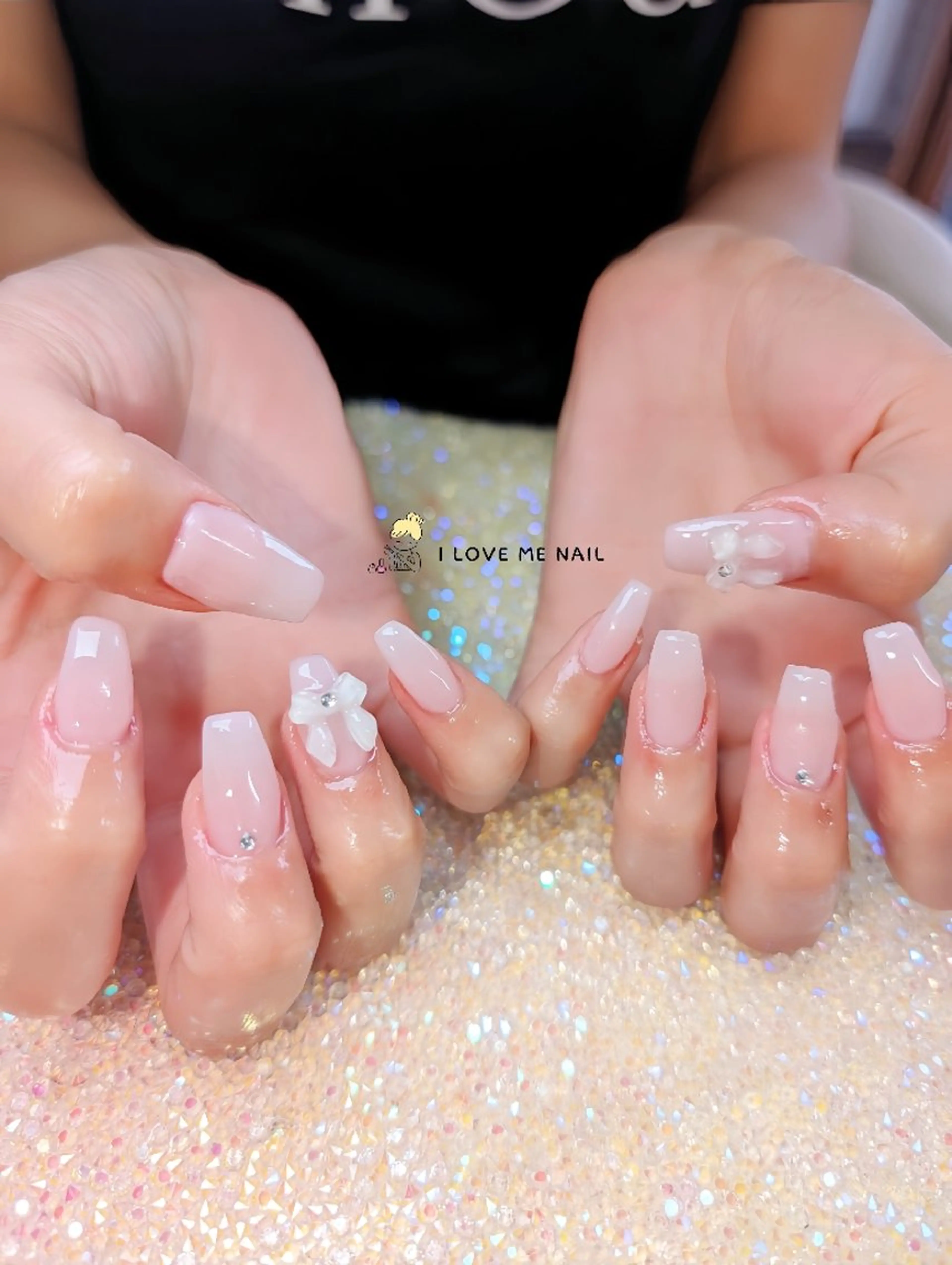 ネイル 長さ出し ジェルネイル ハート 韓国ネイル マグネットネイル I LOVE ME NAIL.。.:*♡のネイルデザイン