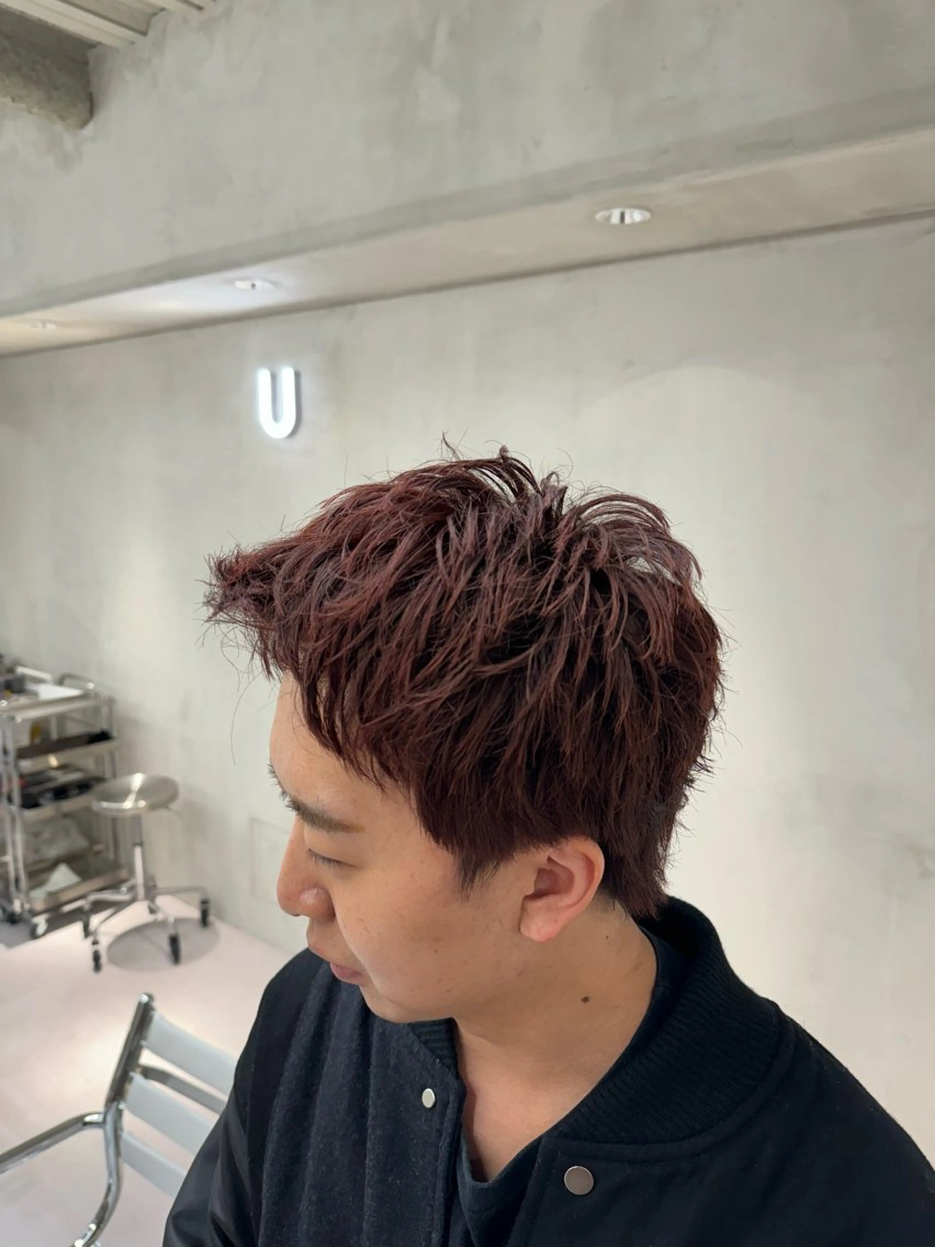 カラー パーマ メンズ レッドカラー ブリーチ/パーマ特化 片平和寿のヘアスタイル