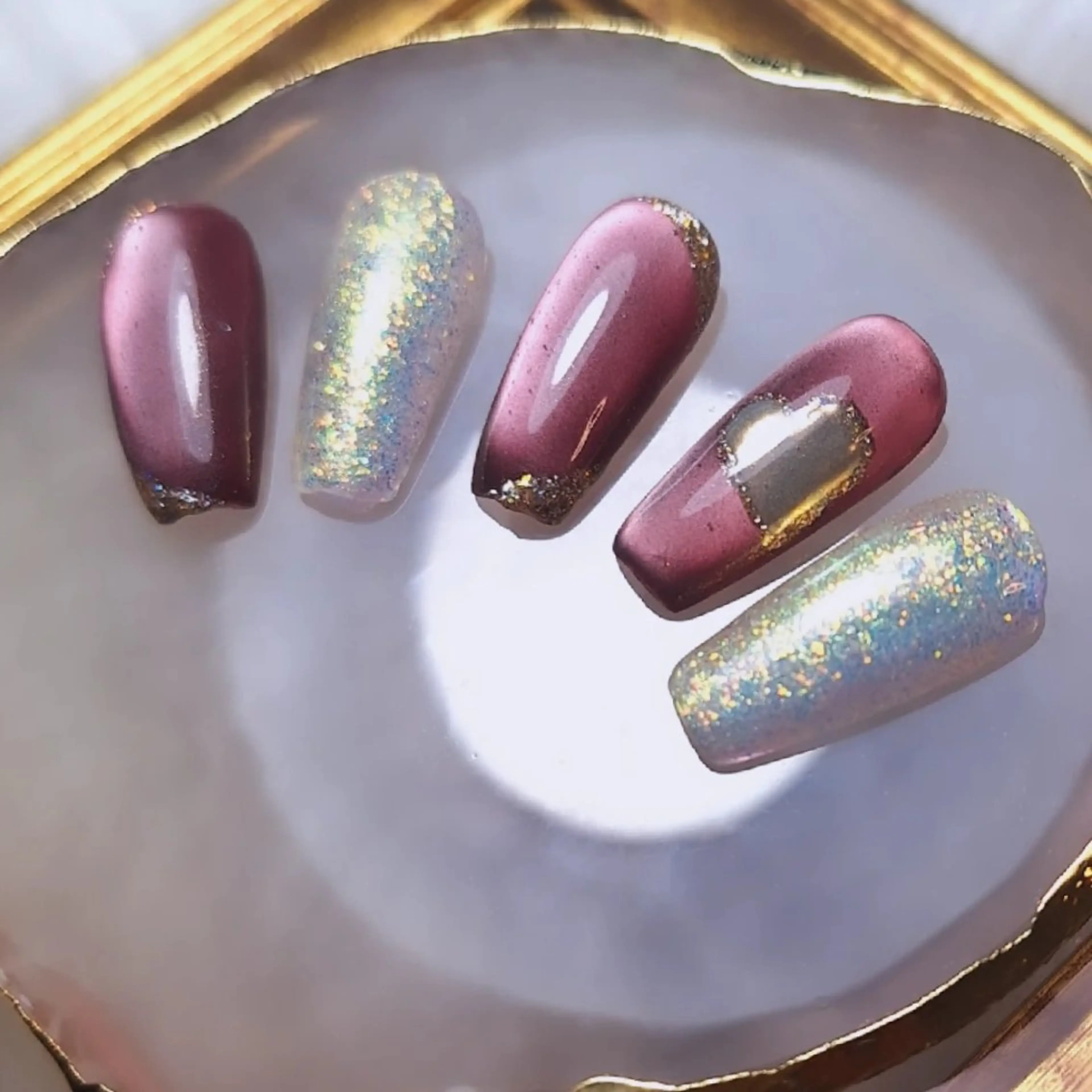 ネイル キラキラネイル バレンタイン ネイリスト aoiのネイルデザイン