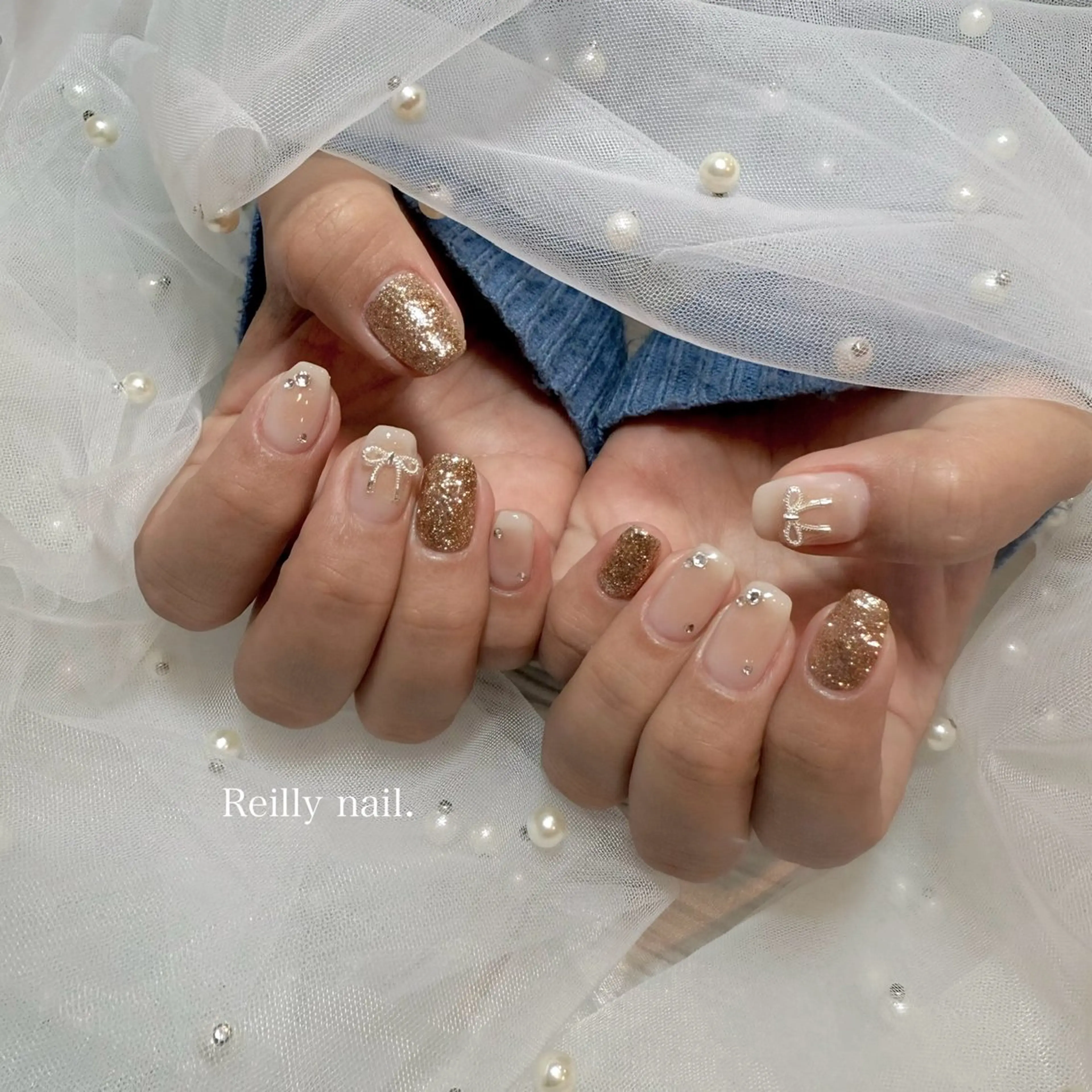 ネイル チークネイル ジェルネイル ニュアンスネイル オフィスネイル ピンク ハンドネイル Reilly nail.所属・Reillynail レイリーネイルのネイルデザイン