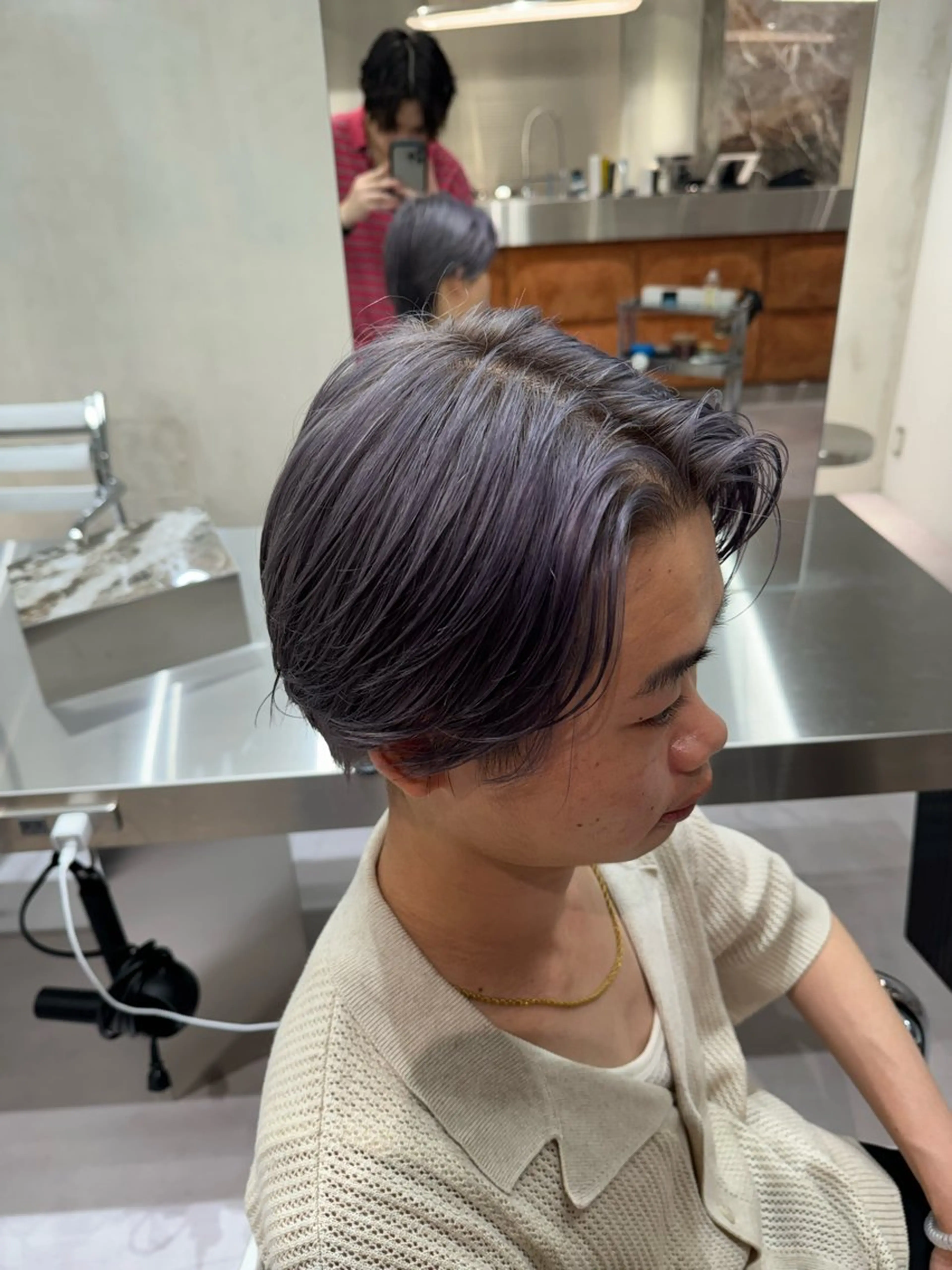 カラー パーマ メンズ シルバー ブリーチ/パーマ特化 片平和寿のヘアスタイル