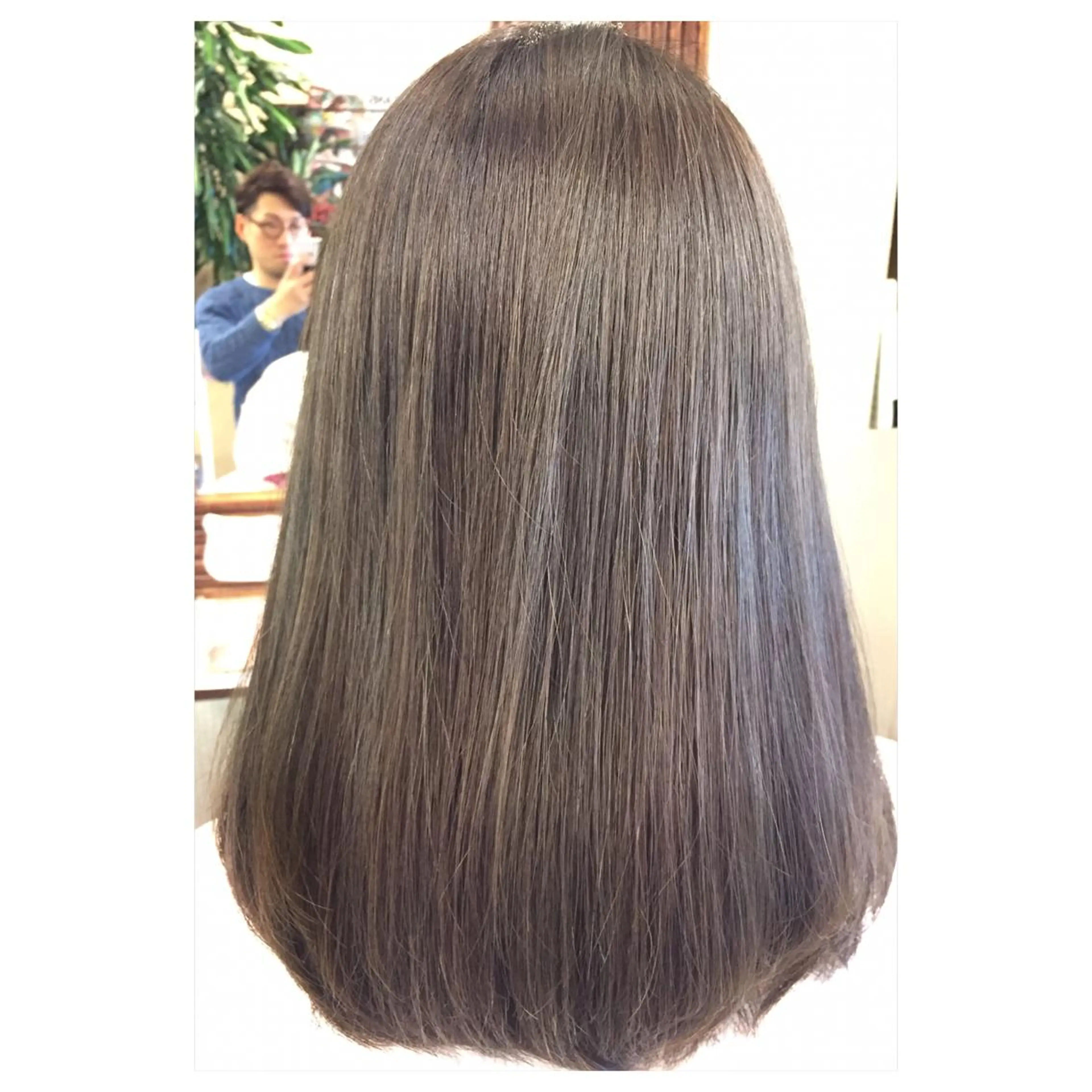 セミロング カラー アッシュ グレージュ オレンジ 外国人風カラー パーソナルカラー診断 できます 木曽 主博のヘアスタイル