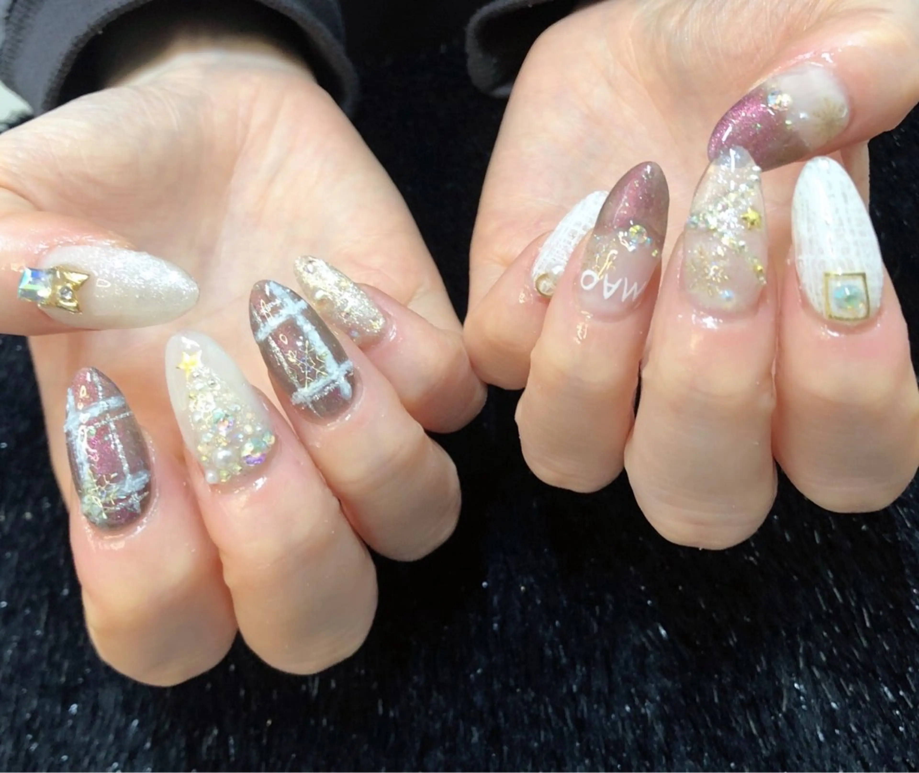 ネイル 成人式 フレンチネイル ジェルネイル ガラスフレンチ グラデーション 大門浜松町 ネイルのネイルデザイン