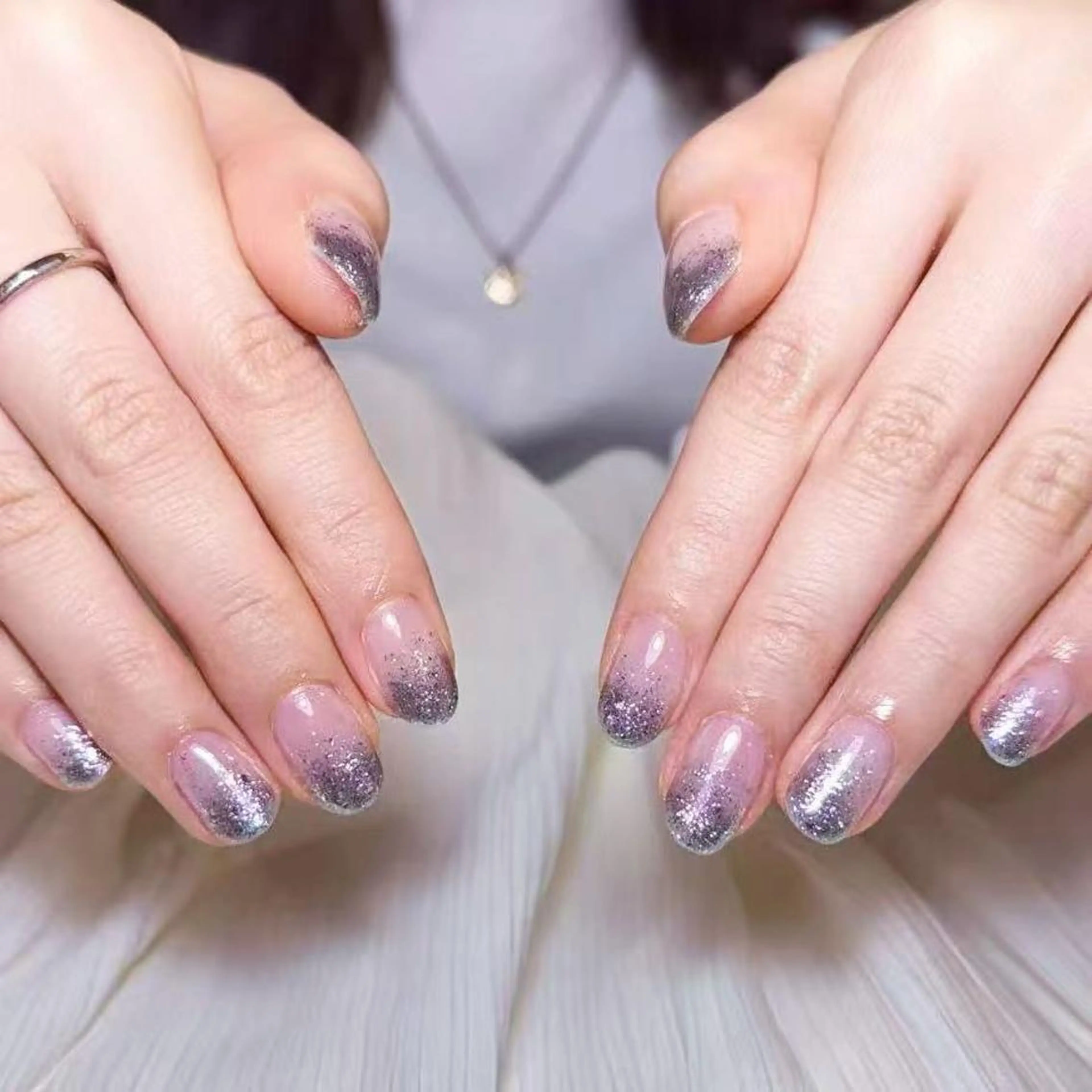 ネイル アートネイル オーロラネイル ガーリー キラキラネイル 韓国ネイル ハンドネイル DIAMOND 💦のネイルデザイン