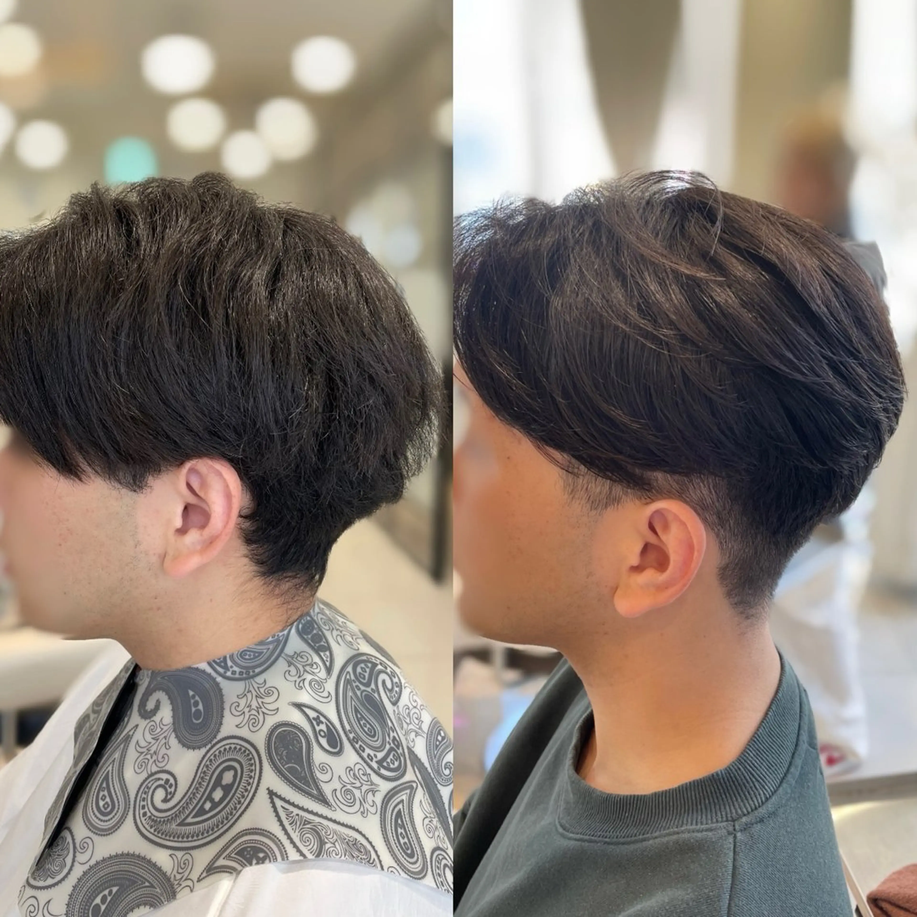 メンズ カット 縮毛矯正 センターパート 川島爽楽のヘアスタイル