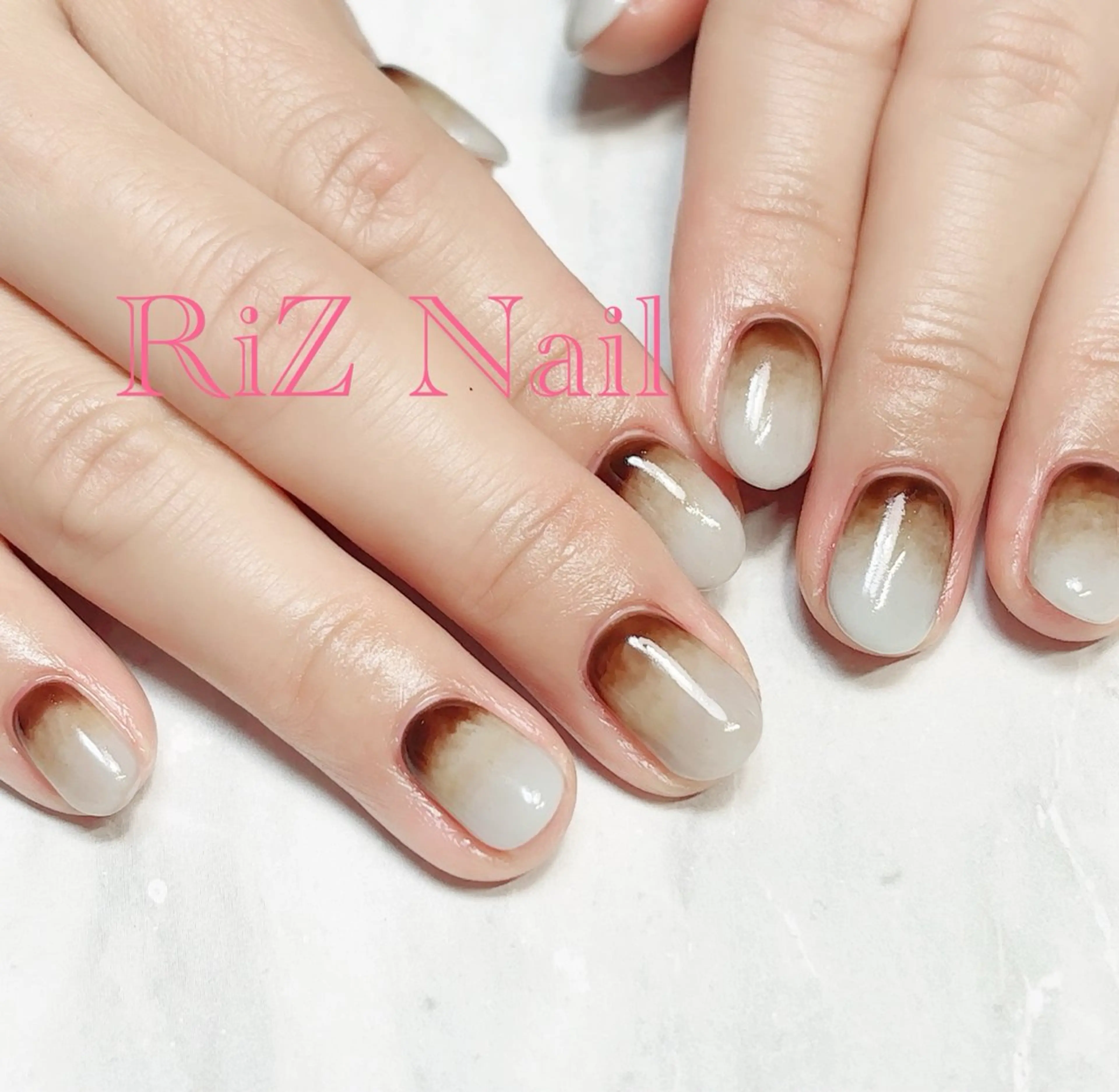 ネイル 持ち込み ニュアンスネイル ハンドネイル RiZ nail salonのネイルデザイン