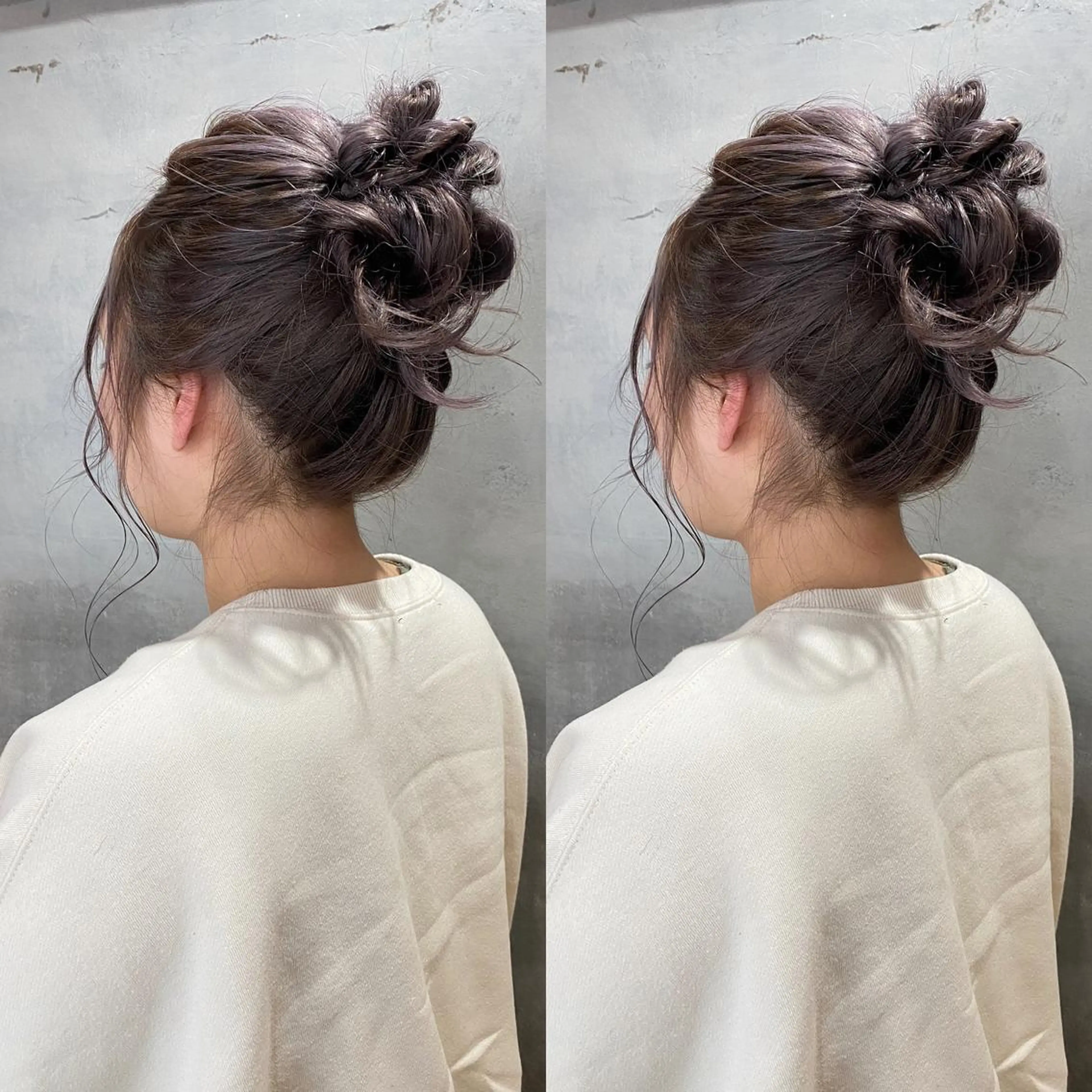 ミディアム カラー ブリーチ ヘアカラー トリートメント ヘアセット ツキノキ ミナのヘアスタイル