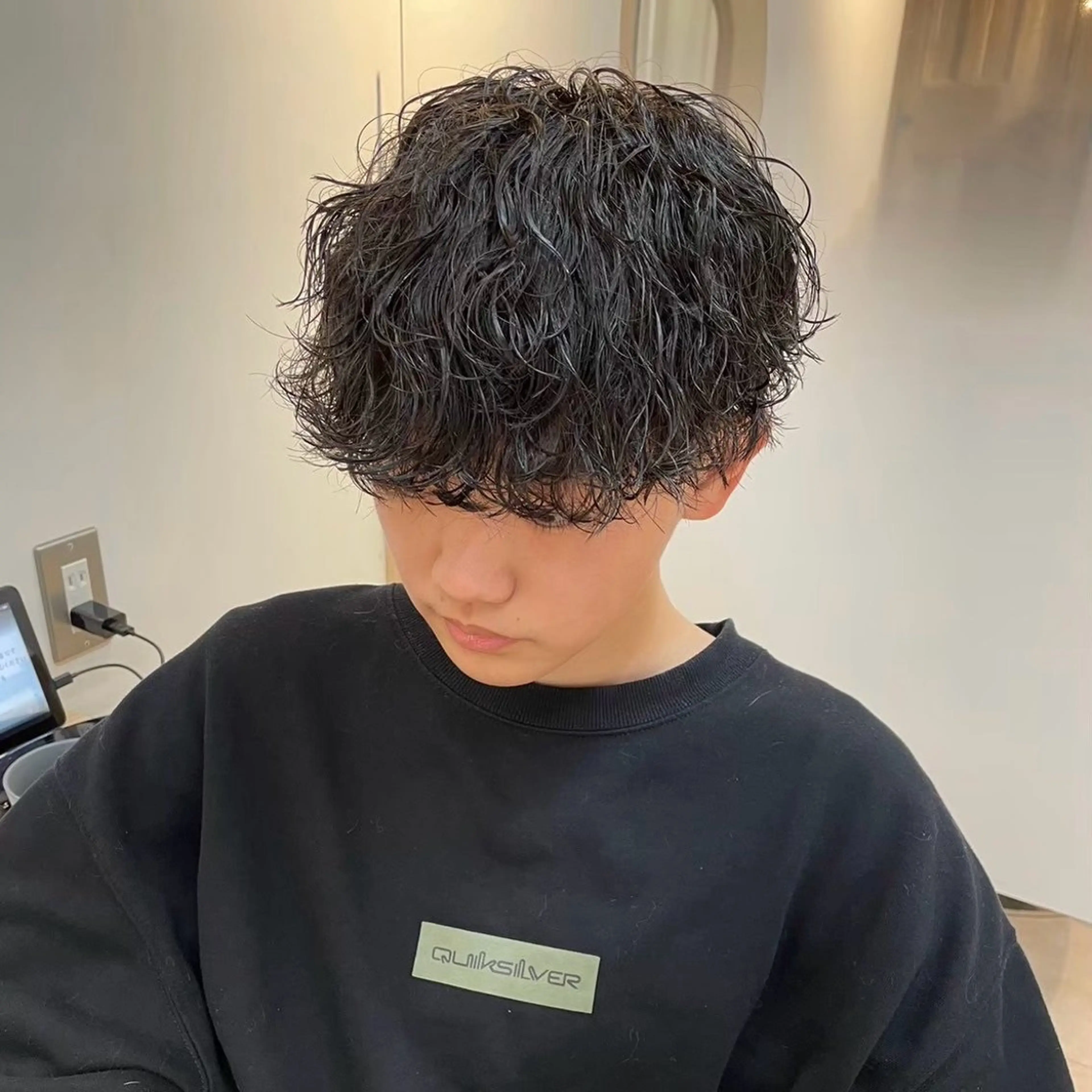 日曜日限定🎈無造作感でナチュラルに🎈カット＋無造作パーマ＋マイクロバブル(メンズ限定)の写真