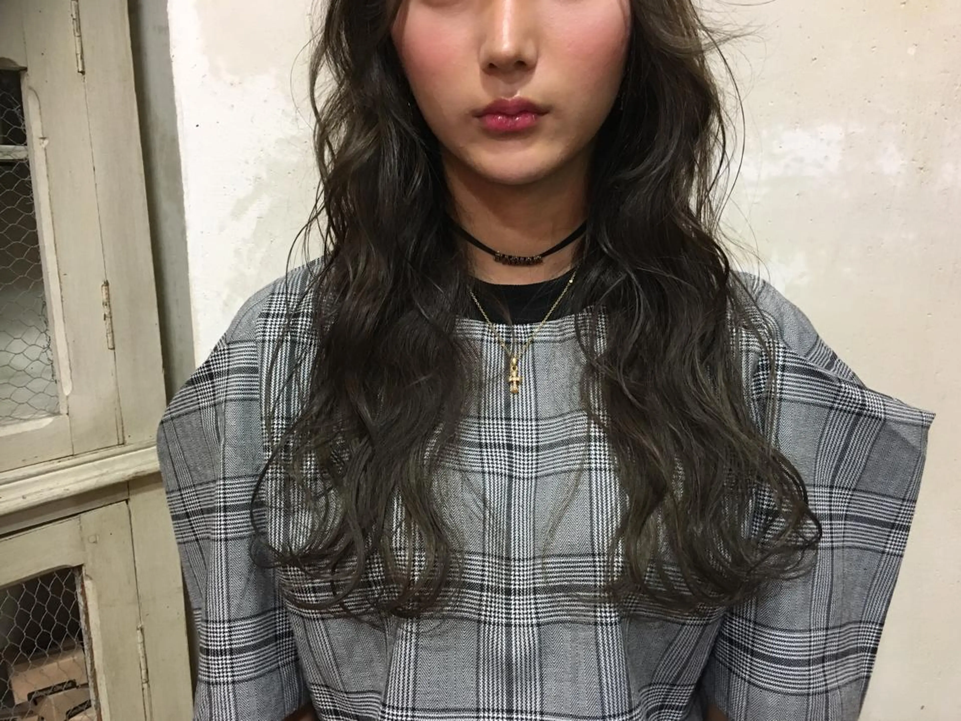 ロング カラー ブリーチ グレージュ ブリーチなしカラー 森 早希絵のヘアスタイル