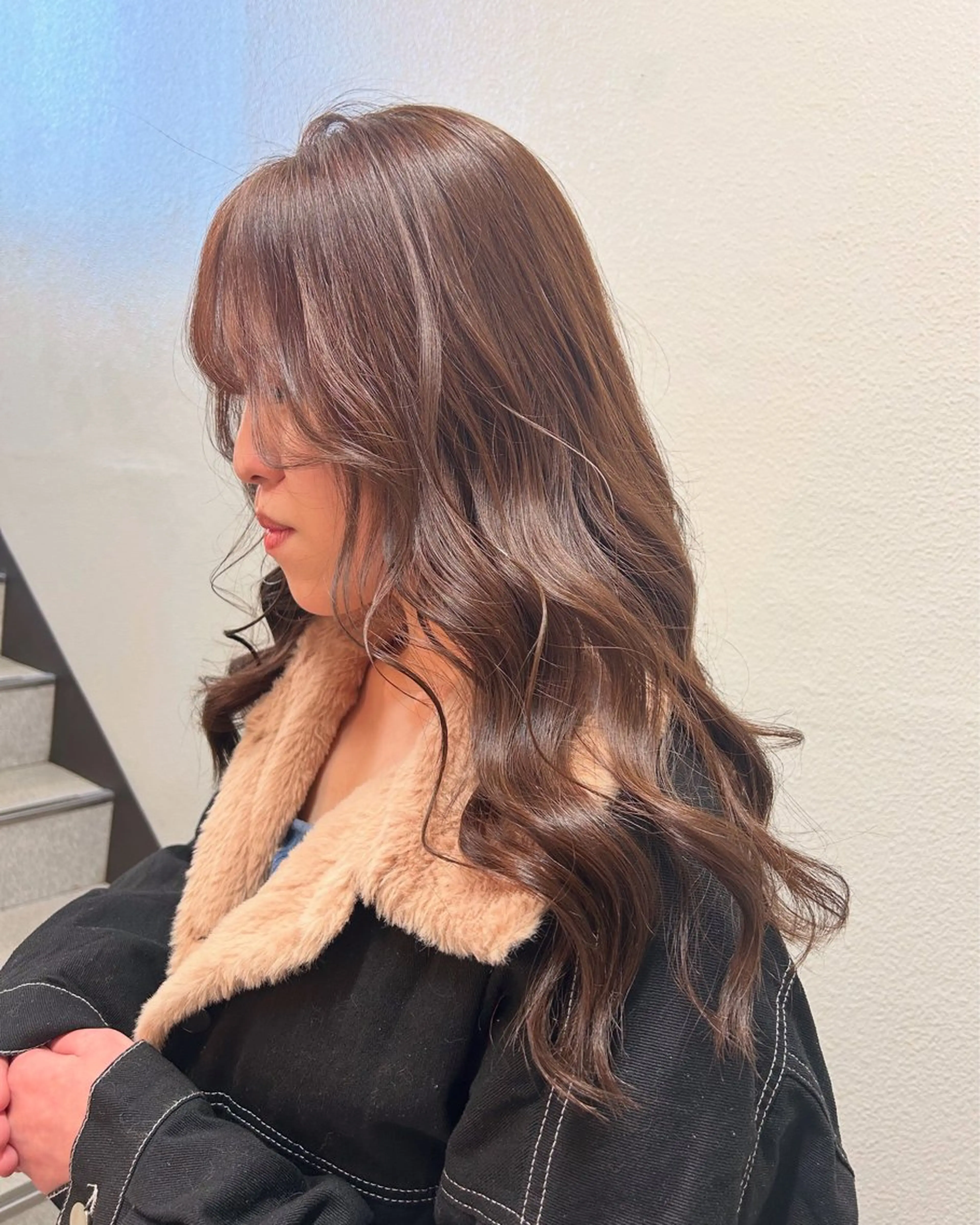 ロング カラー カット ヘアカラー トリートメント 後藤紗英/髪質改善 /オリーブベージュのヘアスタイル