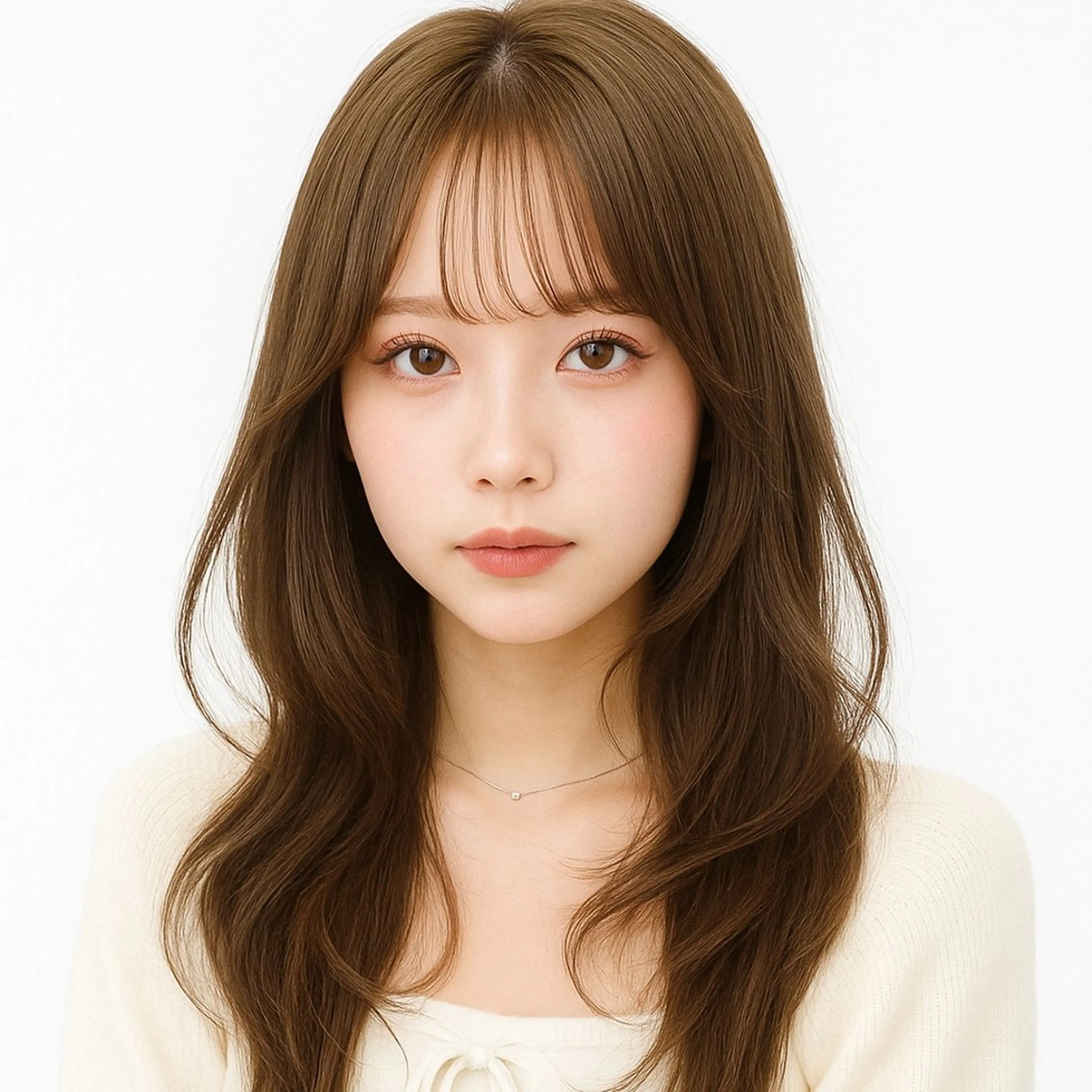 ロング カラー パーマ 顔まわりレイヤー 韓国風ヘア レイヤーカット 似合わせカット 小顔カット カット ヘアカラー トリートメント Gain KAKKY 千種/池下駅3分のヘアスタイル