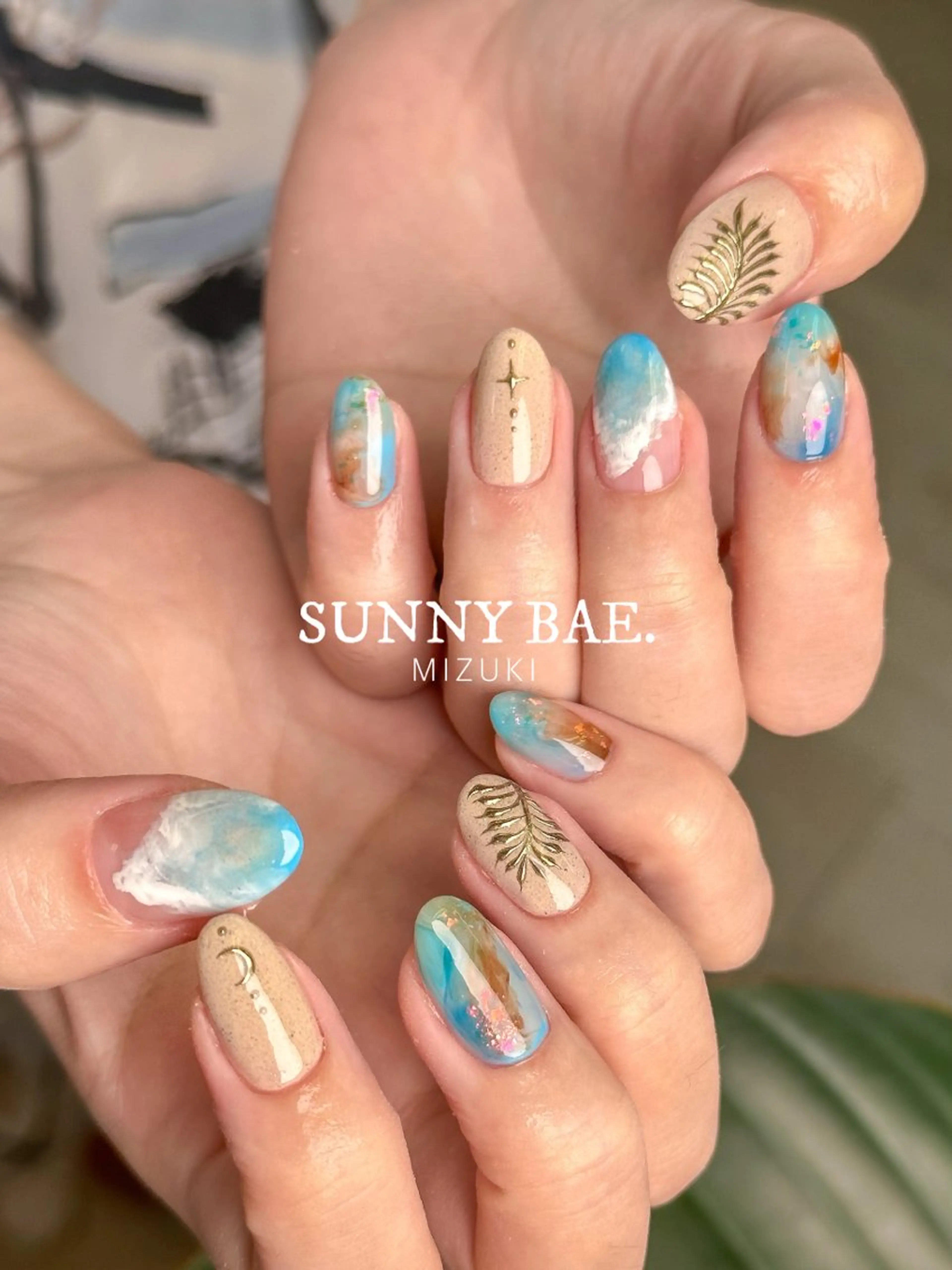 ネイル オーロラネイル ジェルネイル ミラーネイル 夏ネイル ハンドネイル SUNNY BAE. 🌼MIZUKIのネイルデザイン