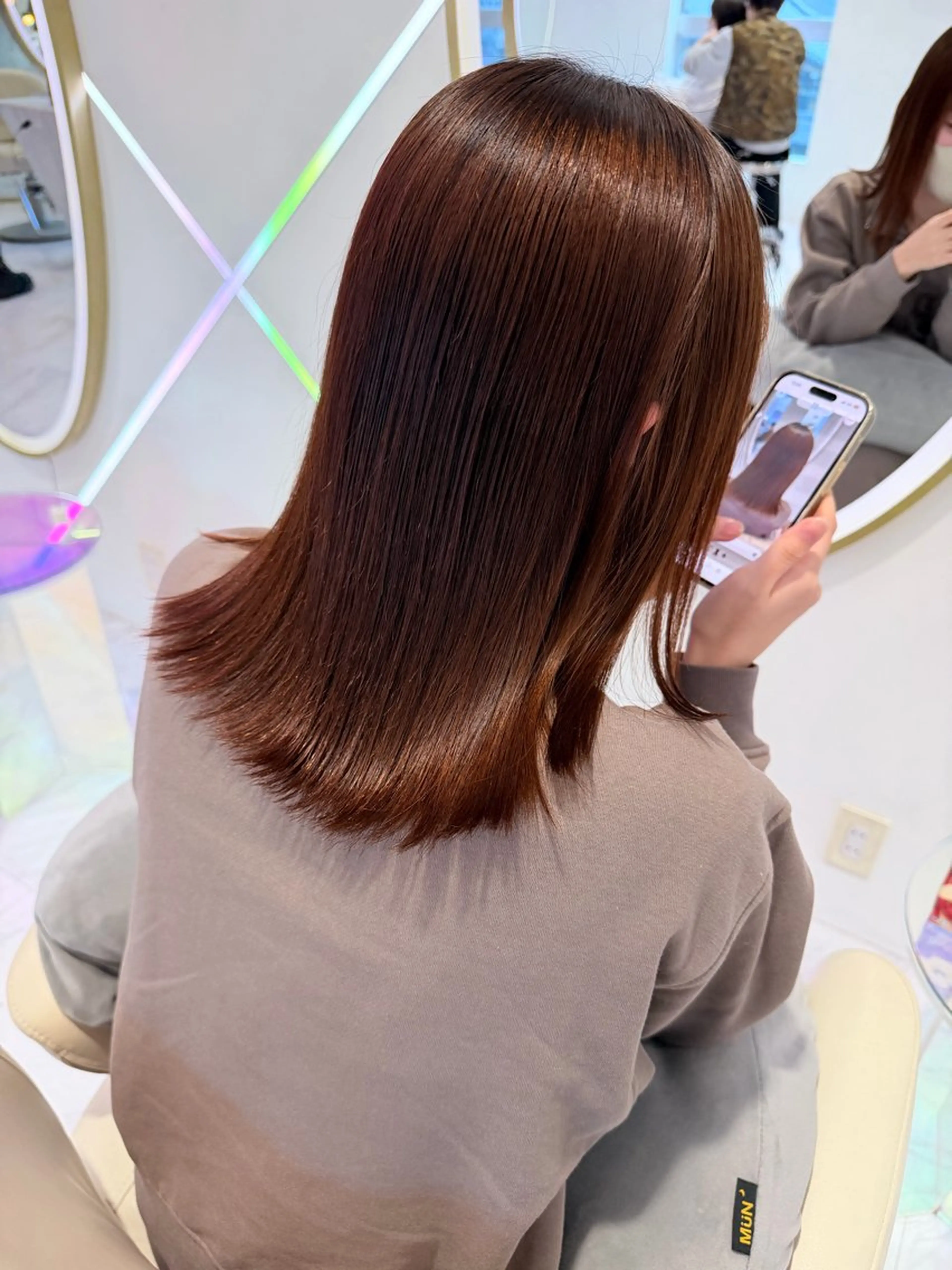 ミディアム カラー 髪質改善 トリートメント ヘアカラー トリートメント SAYAKA 🍒／ボブ／暖色のヘアスタイル