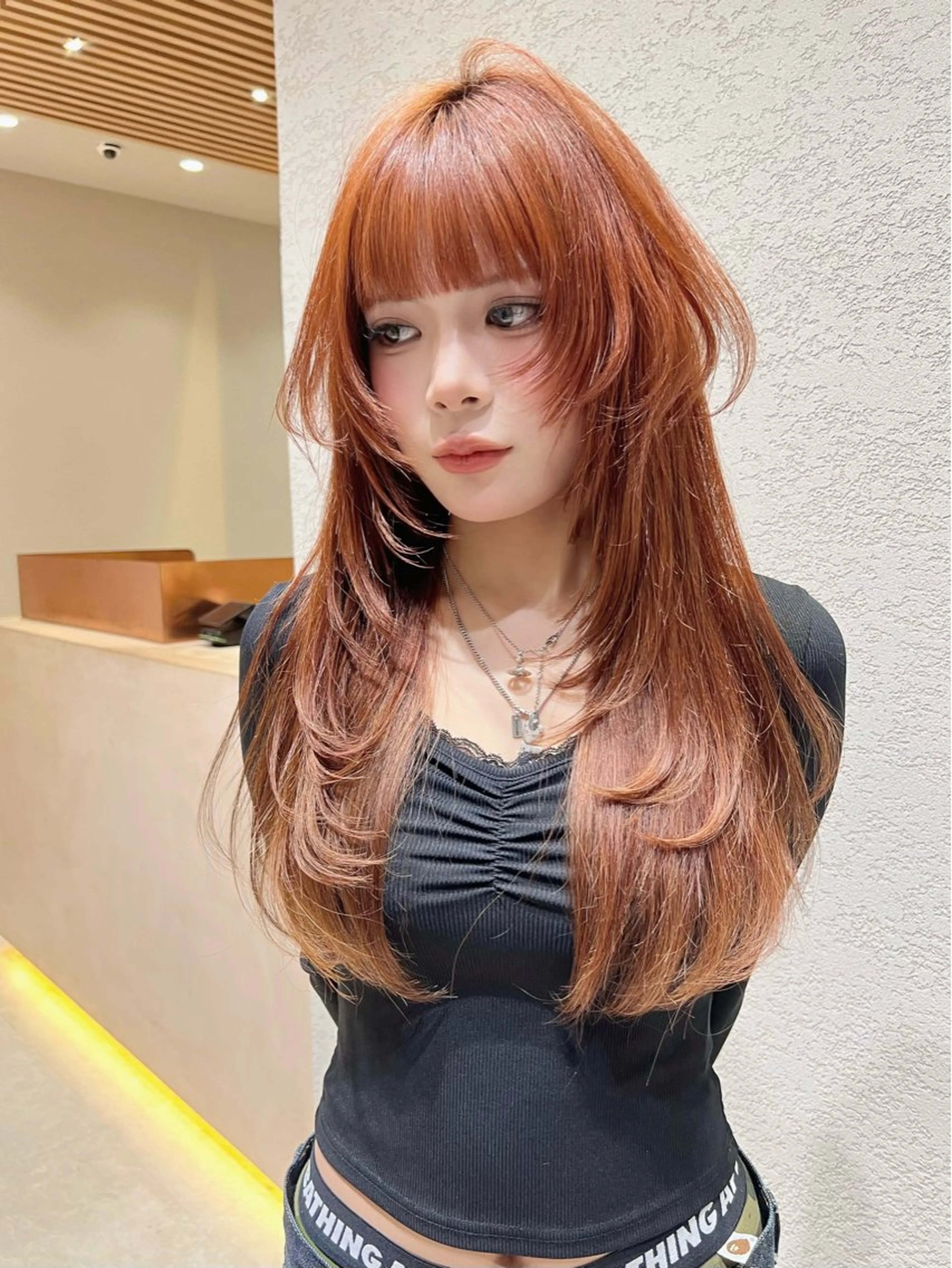 ロング カラー ヘアカラー トリートメント レイヤー/韓国 ハイトーン興津史弥のヘアスタイル