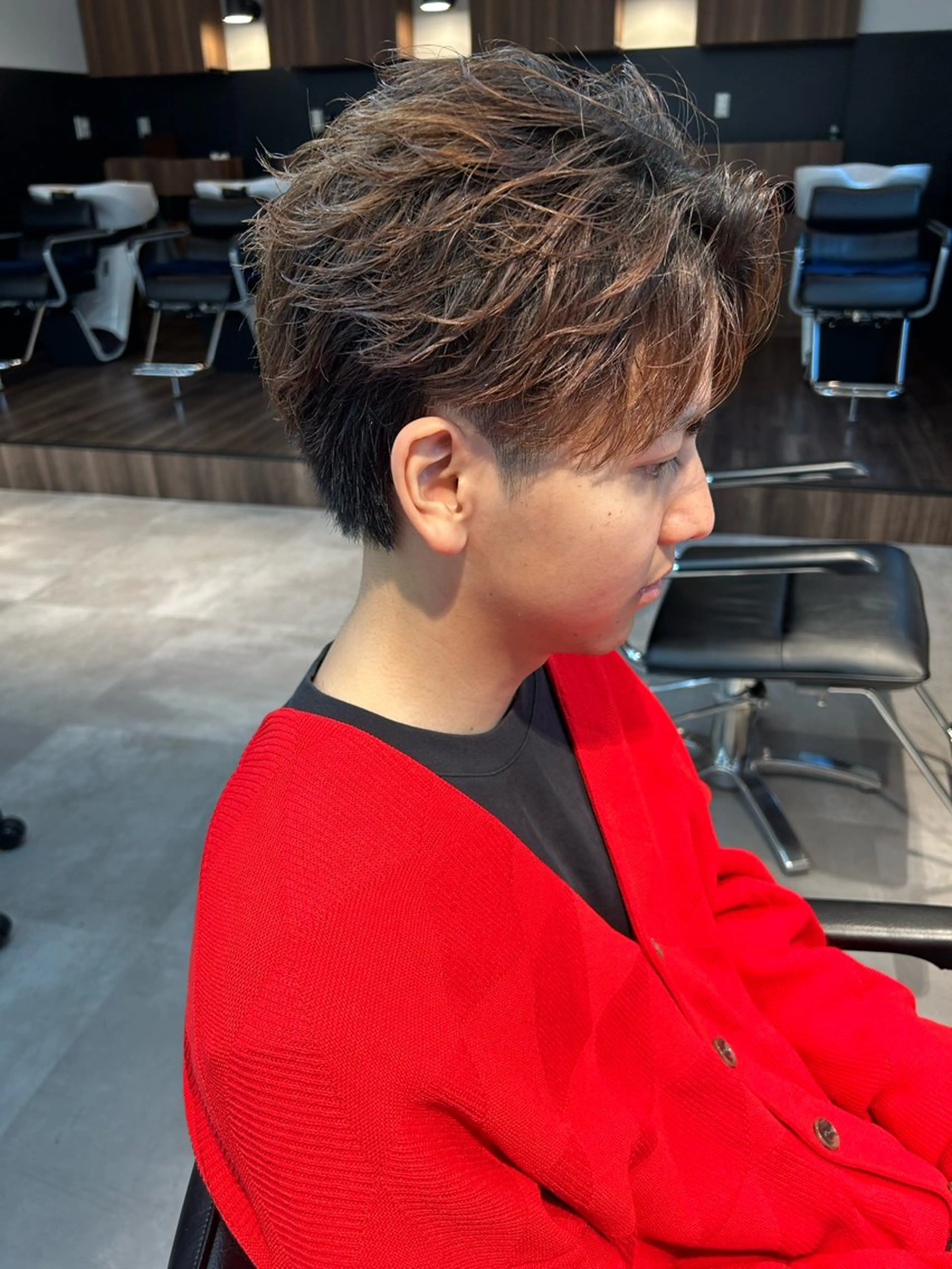 パーマ メンズ フェザーパーマ メンズパーマ カット パーマ フェザーパーマ/短髪 /メンズカット/保立のヘアスタイル