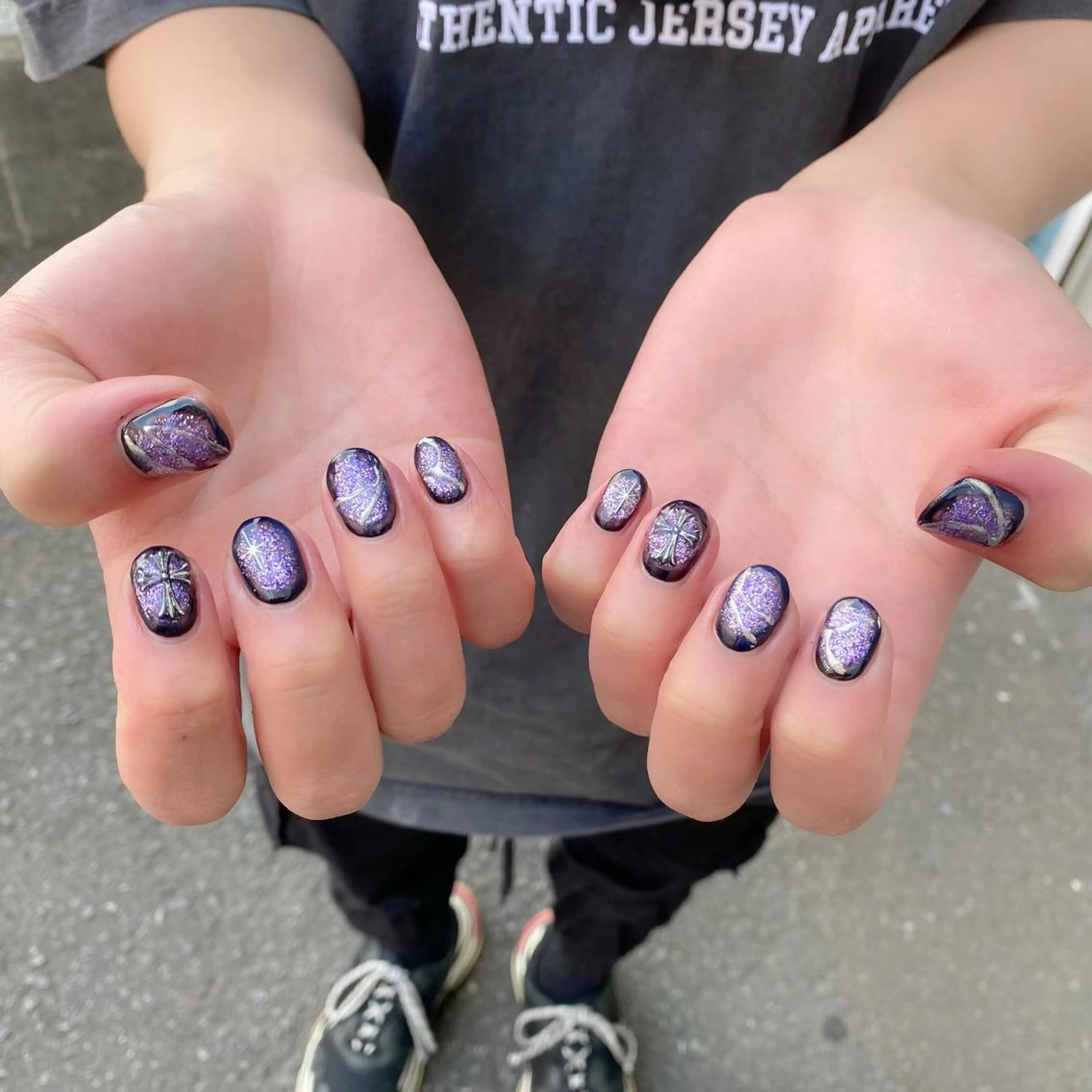 ネイル メンズネイル パープル Salon Ｋのネイルデザイン