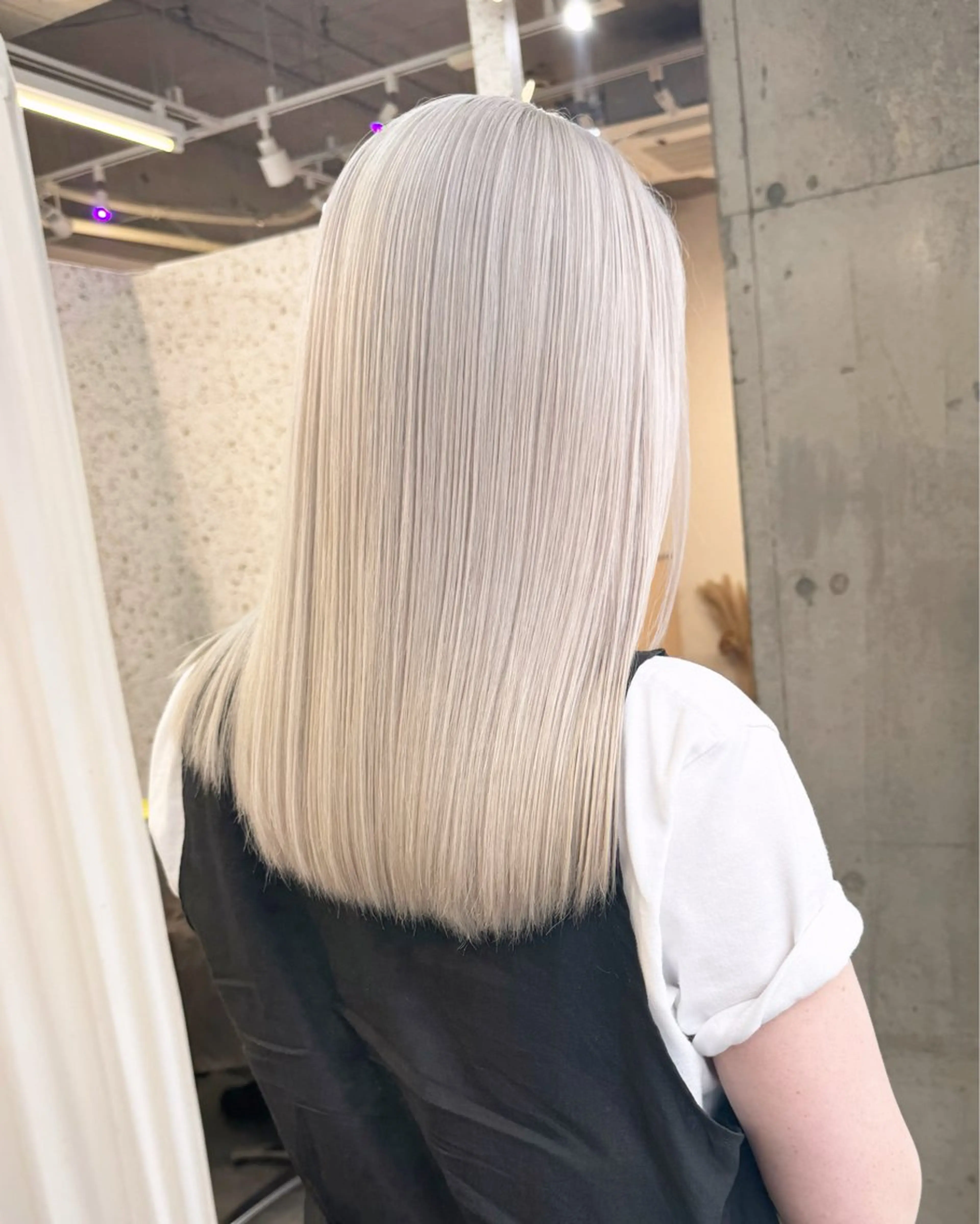 セミロング カラー ヘアアレンジ セミロングパーマ ブリーチ ブロンド ケアブリーチ ダブルカラー lani 天神大名/ブリーチのヘアスタイル