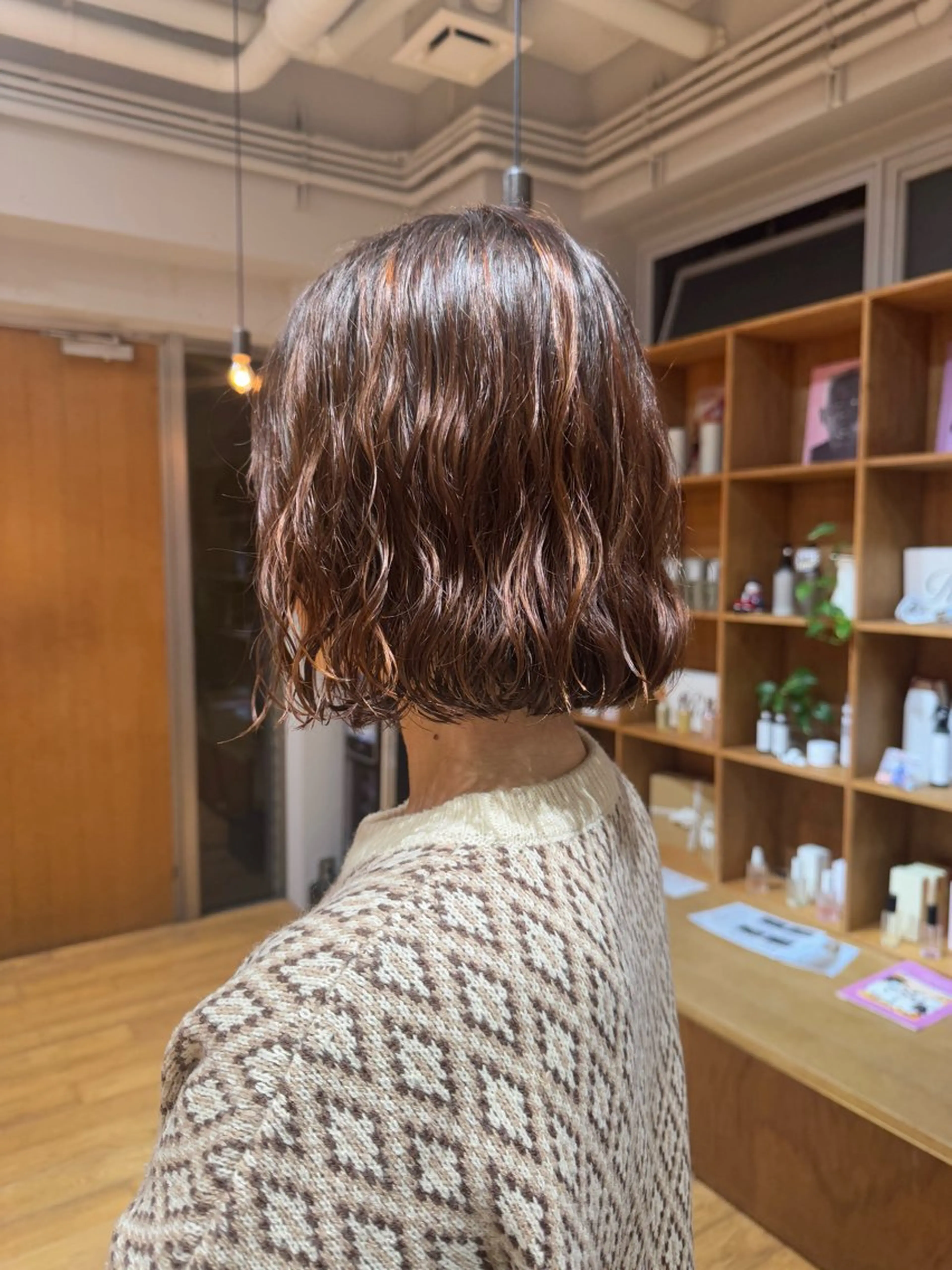 ショート ボブ カット パーマ コテ巻き風/ボブ パーマ🌼杉田 萌恵のヘアスタイル