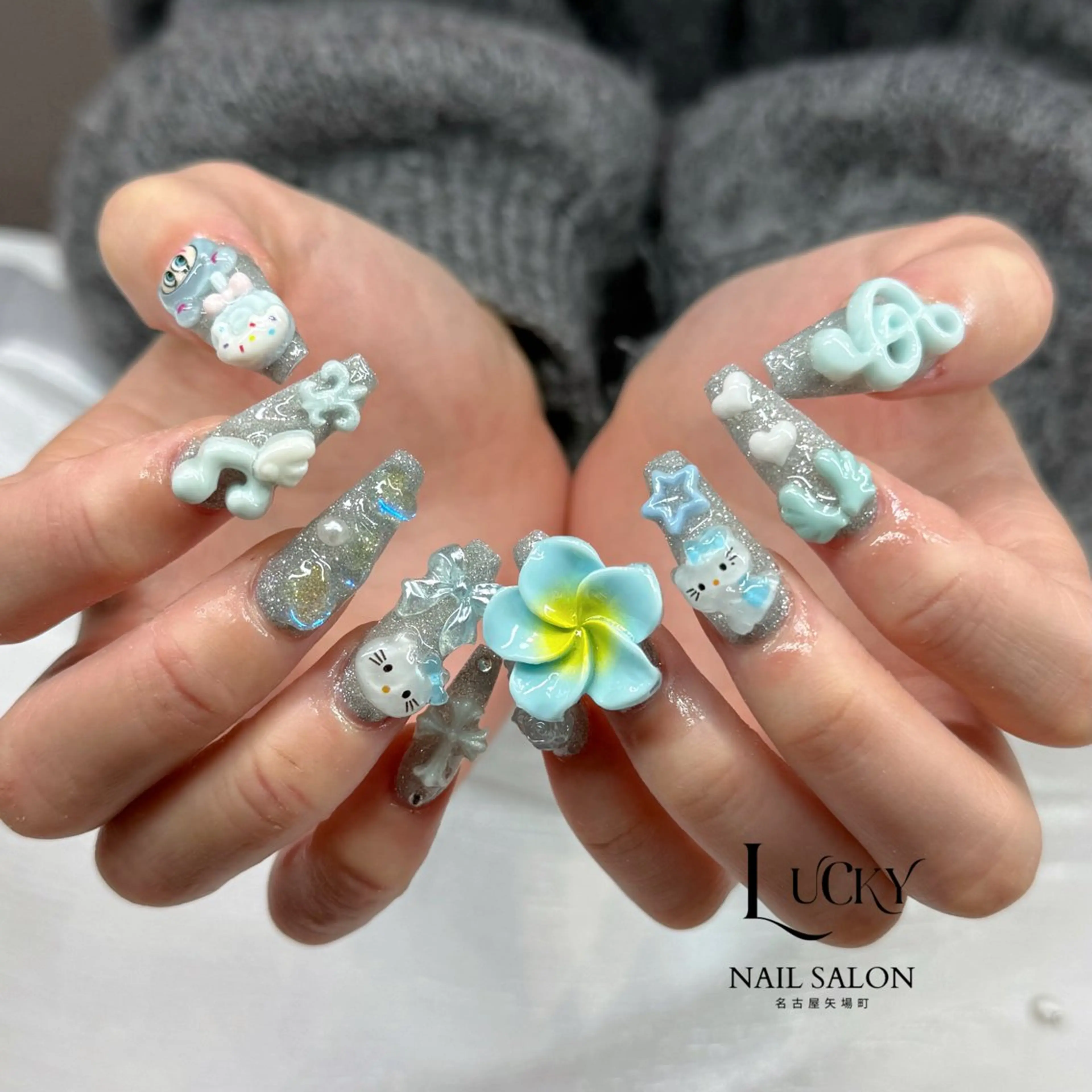 ネイル アートネイル ジェルネイル ロングネイル 持ち込み シンプルネイル ハンドネイル Lucky Nail Salon所属・Lucky Nail Salonのネイルデザイン