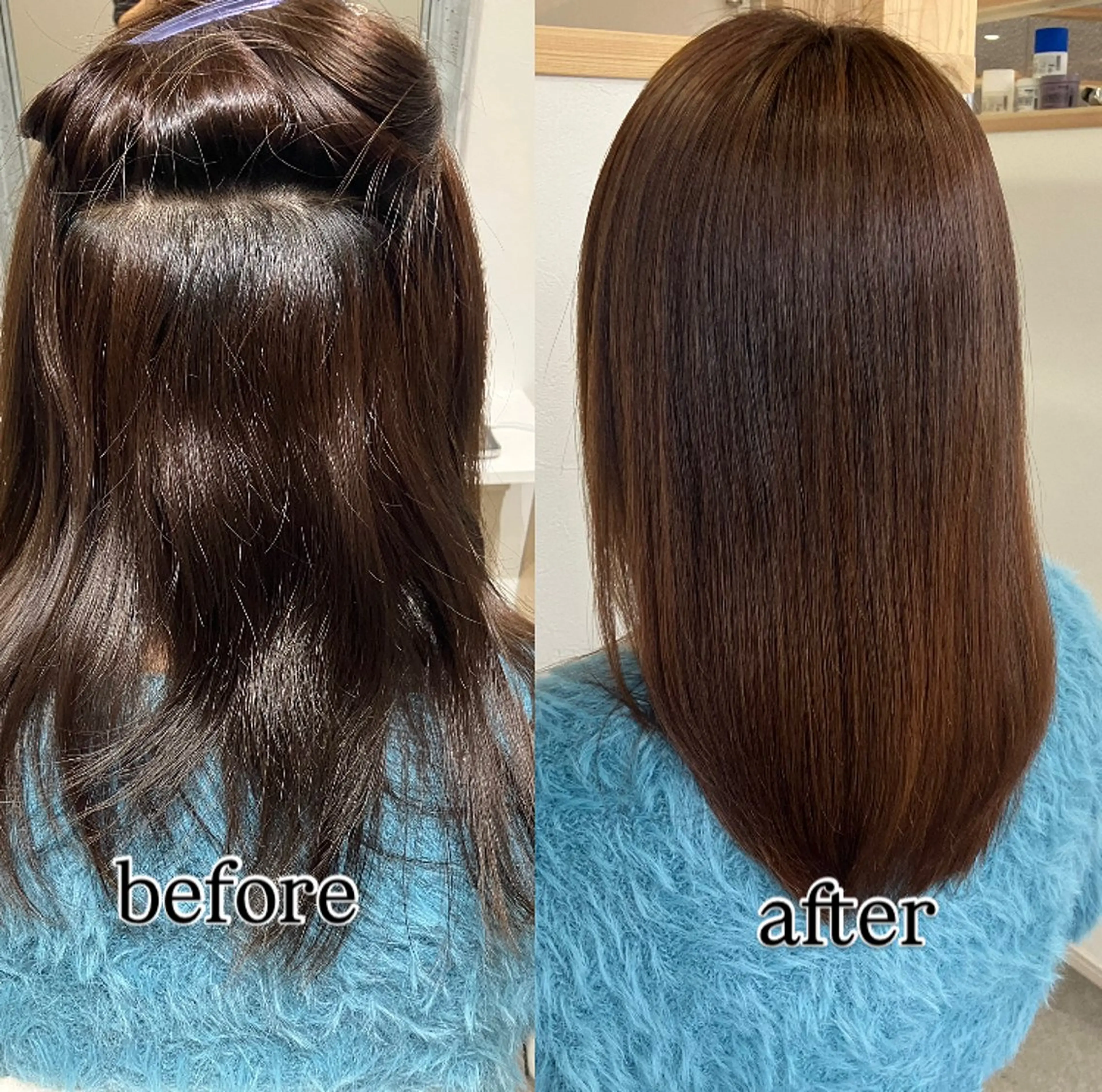 ミディアム 縮毛矯正 koko hair make所属・髪質改善 moriのヘアスタイル