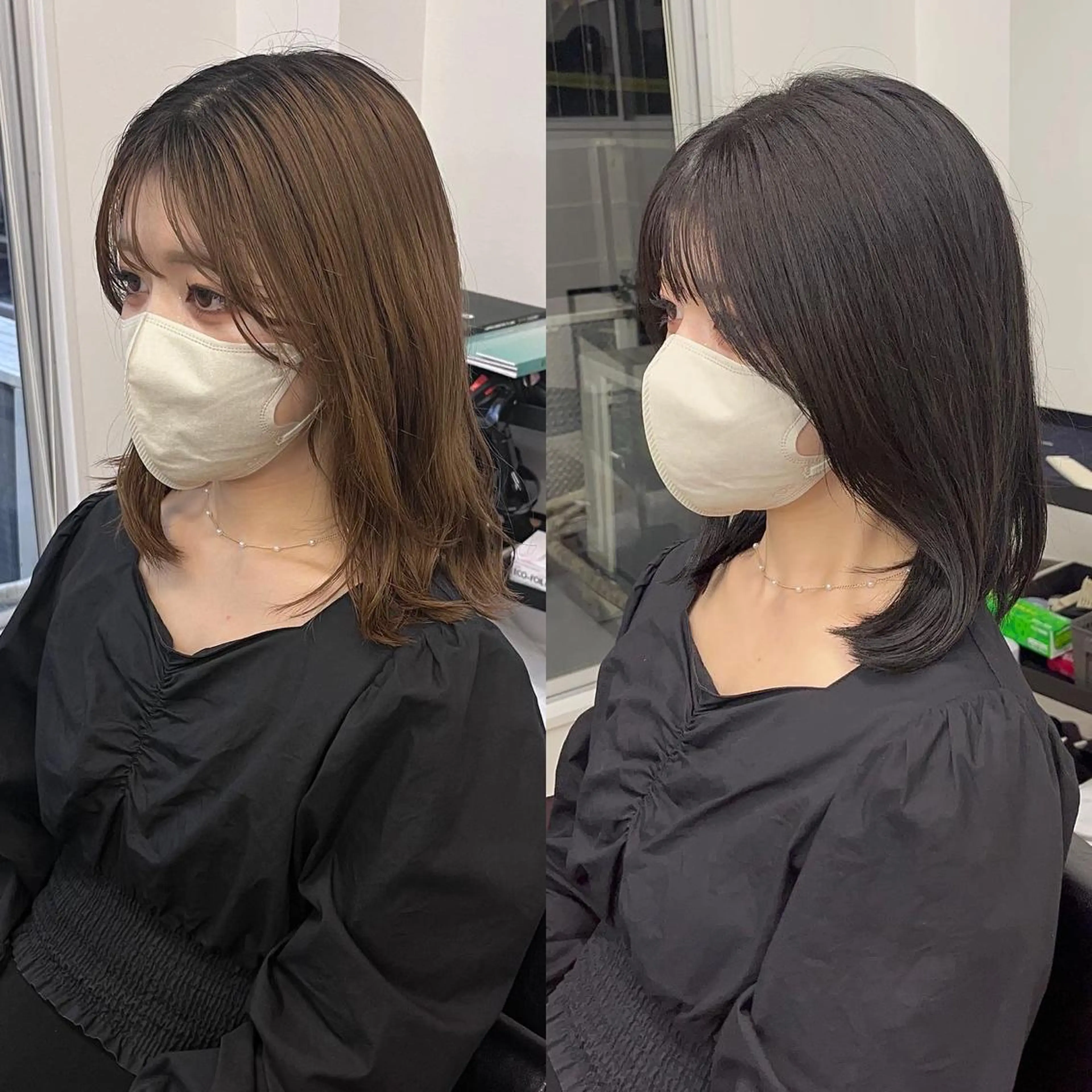 ミディアム カラー パーマ ヘアアレンジ メンズ キッズ ネイル マツエク・マツパ アイブロウ 眉カラー トリートメント カット ヘアカラー トリートメント 武田涼レイヤーカット 髪質改善×縮毛矯正のヘアスタイル