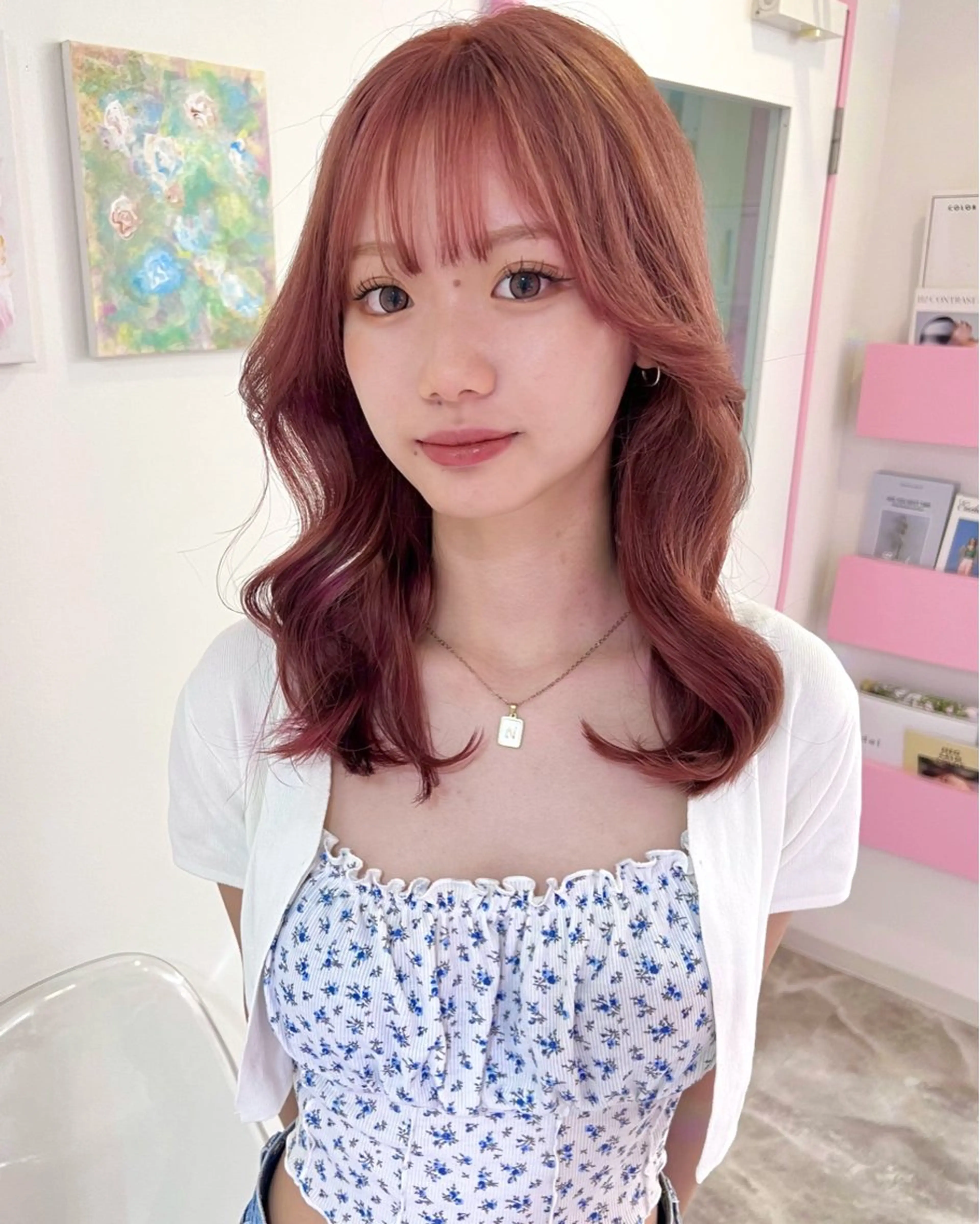 セミロング ハイトーン♡ブリーチ ♡エクステ♡nanaのヘアスタイル