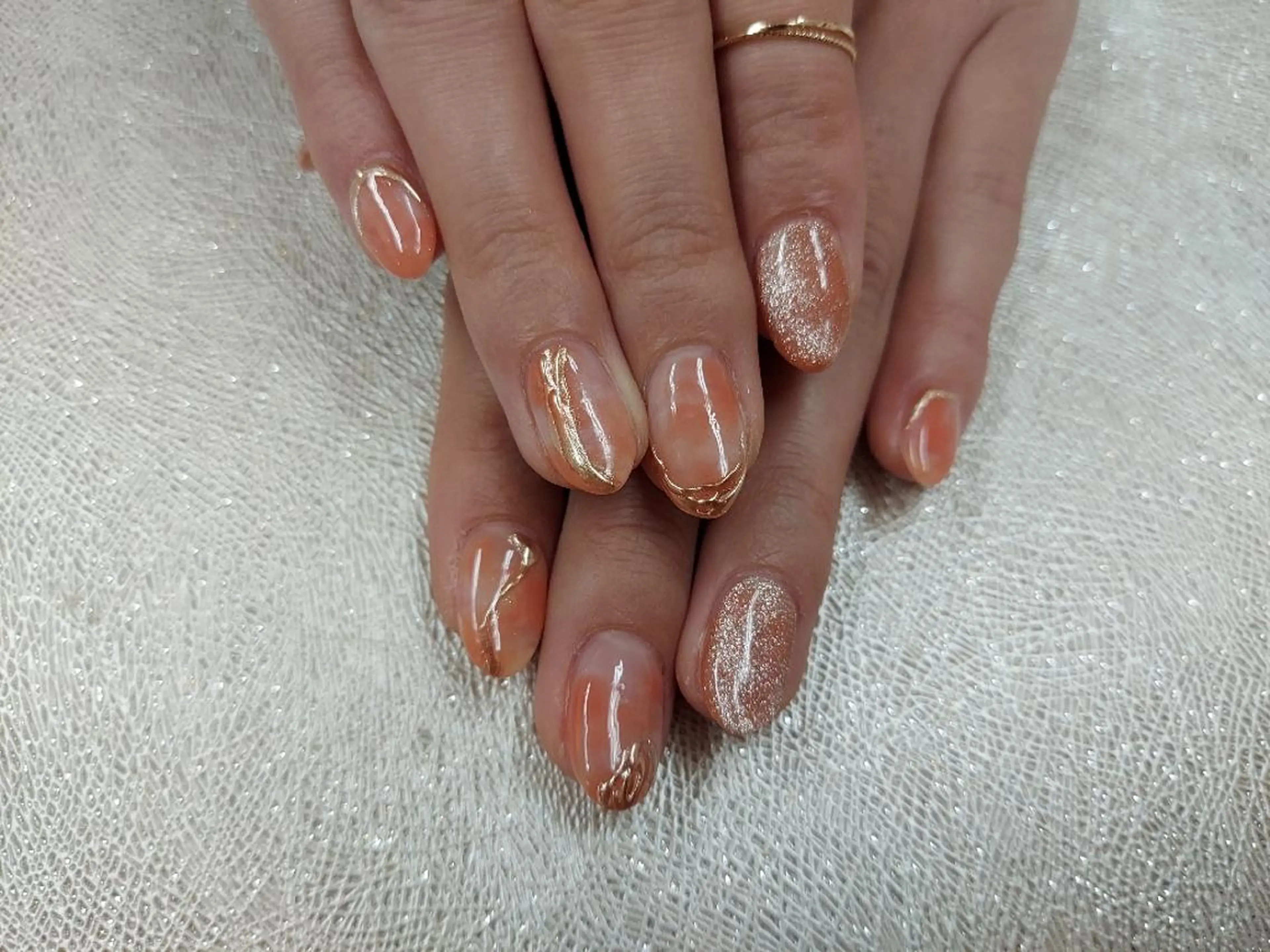 ネイル アートネイル ジェルネイル 持ち込み ニュアンスネイル パラジェル 河野ちえ (雑誌掲載サロン)のネイルデザイン