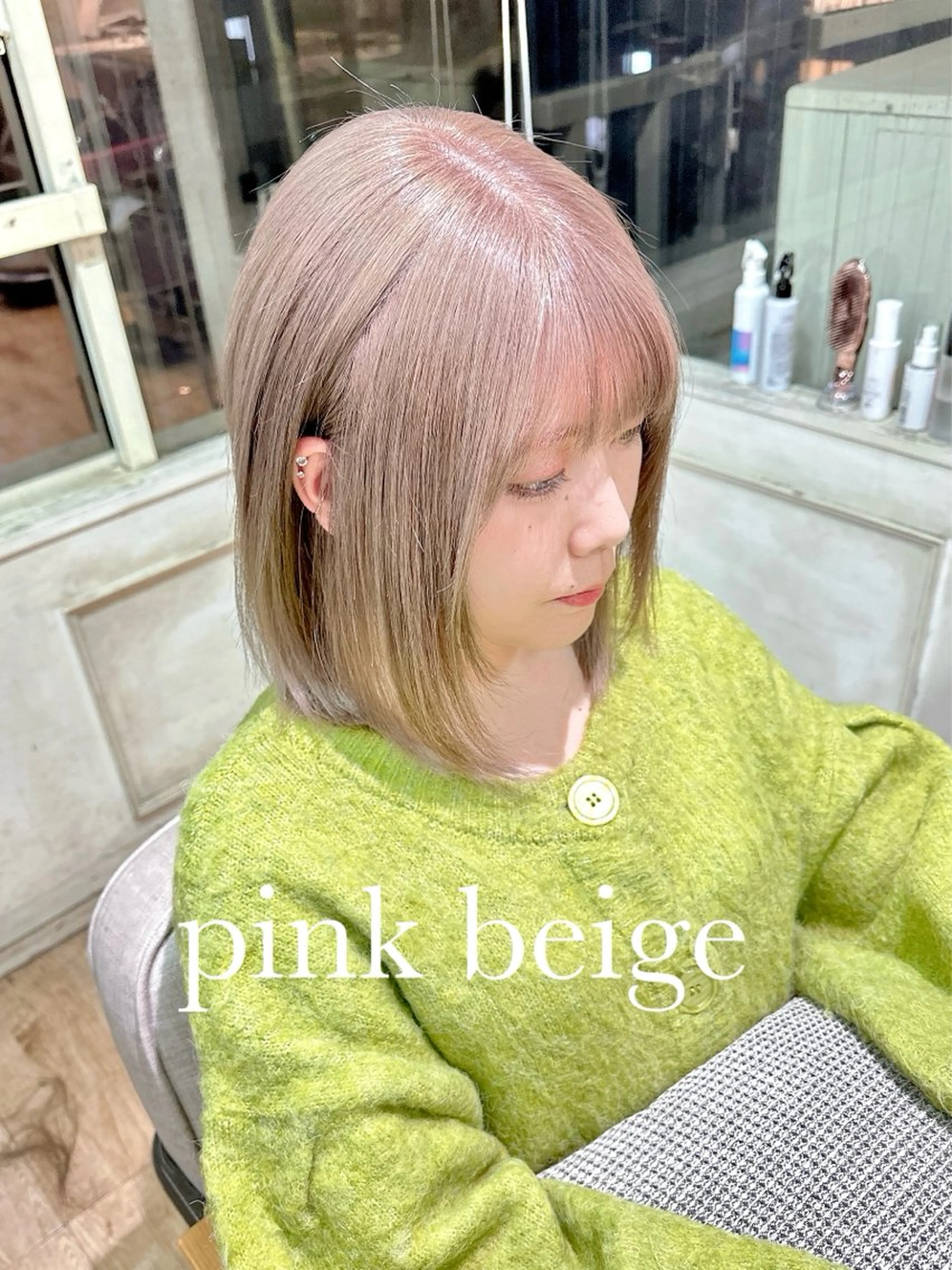 ミディアム カラー ベージュカラー ブリーチ ケアブリーチ 透明感カラー ハイトーンカラー ケアブリーチ 髪質改善/池袋のヘアスタイル