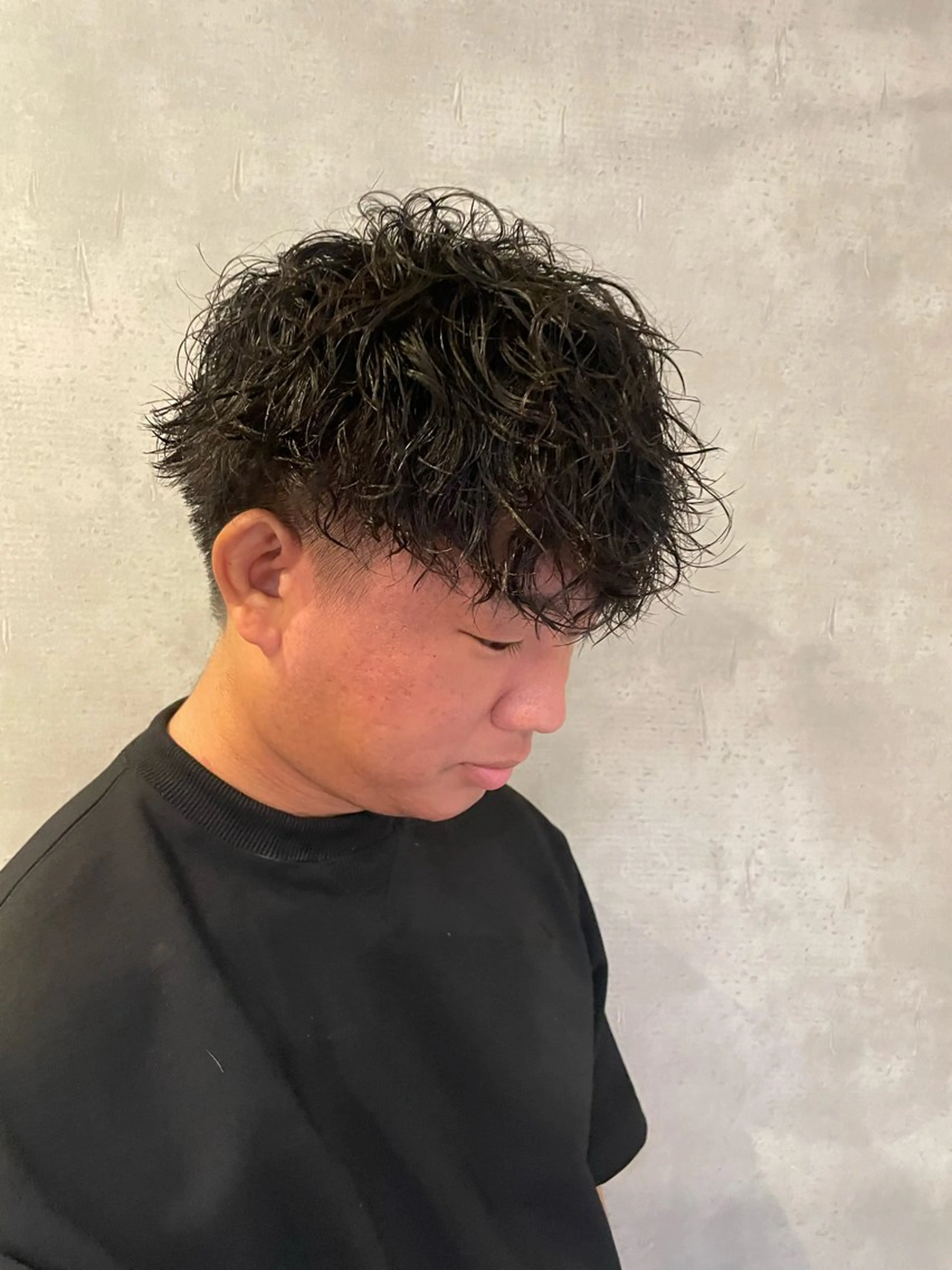 ショート パーマ メンズ カット パーマ ヘアセット フリーランスシェアサロンルレイル所属・心斎橋/メンズ /ルレイル/地形真希のヘアスタイル